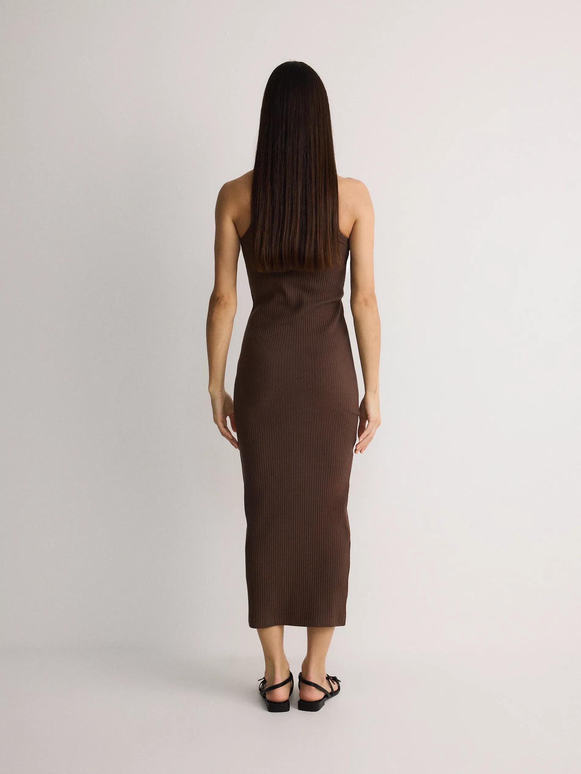 Brown Short Sleeve Dress, , large image number 4