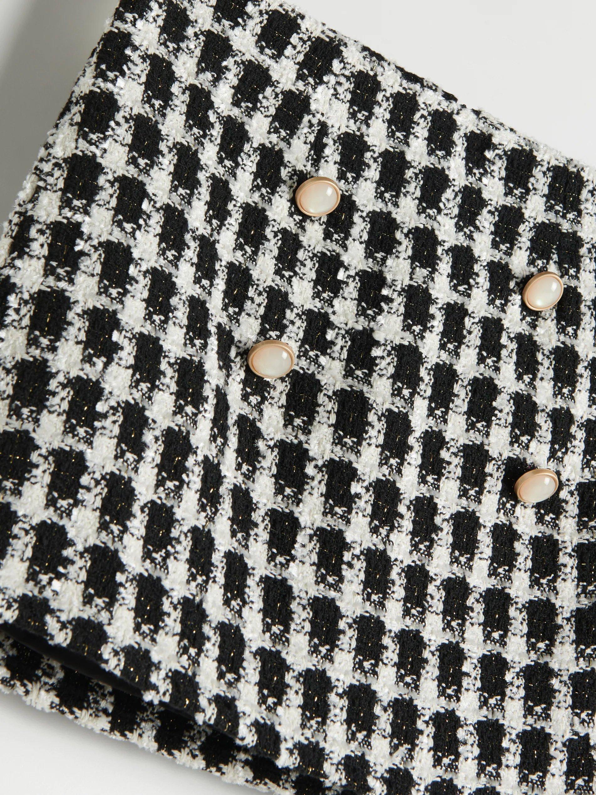 Black Checked Miniskirt, Kids Girl, , large image number 3