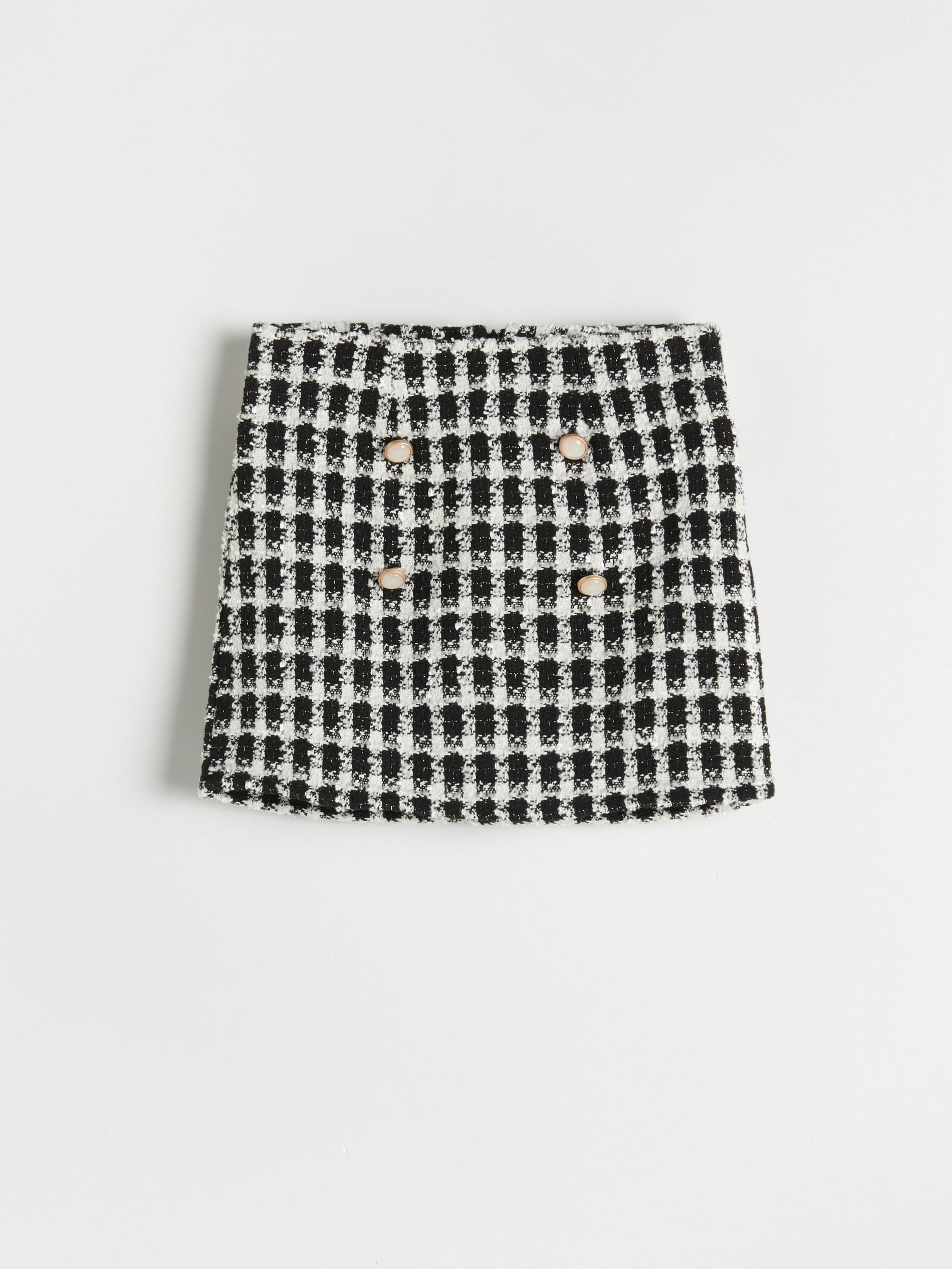 Black Checked Miniskirt, Kids Girl, , large image number 4