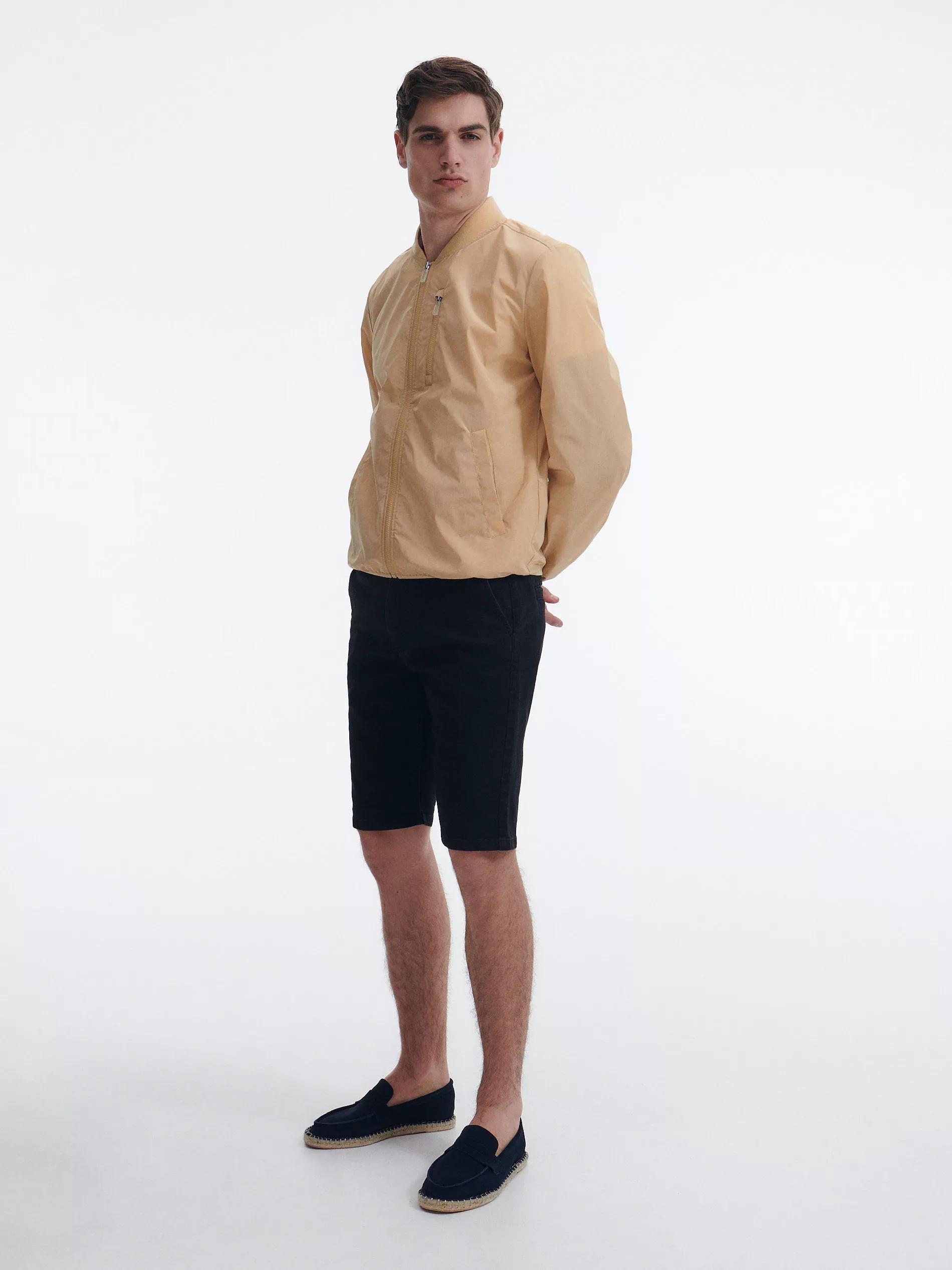 Black Denim Chino Shorts, , large image number 1