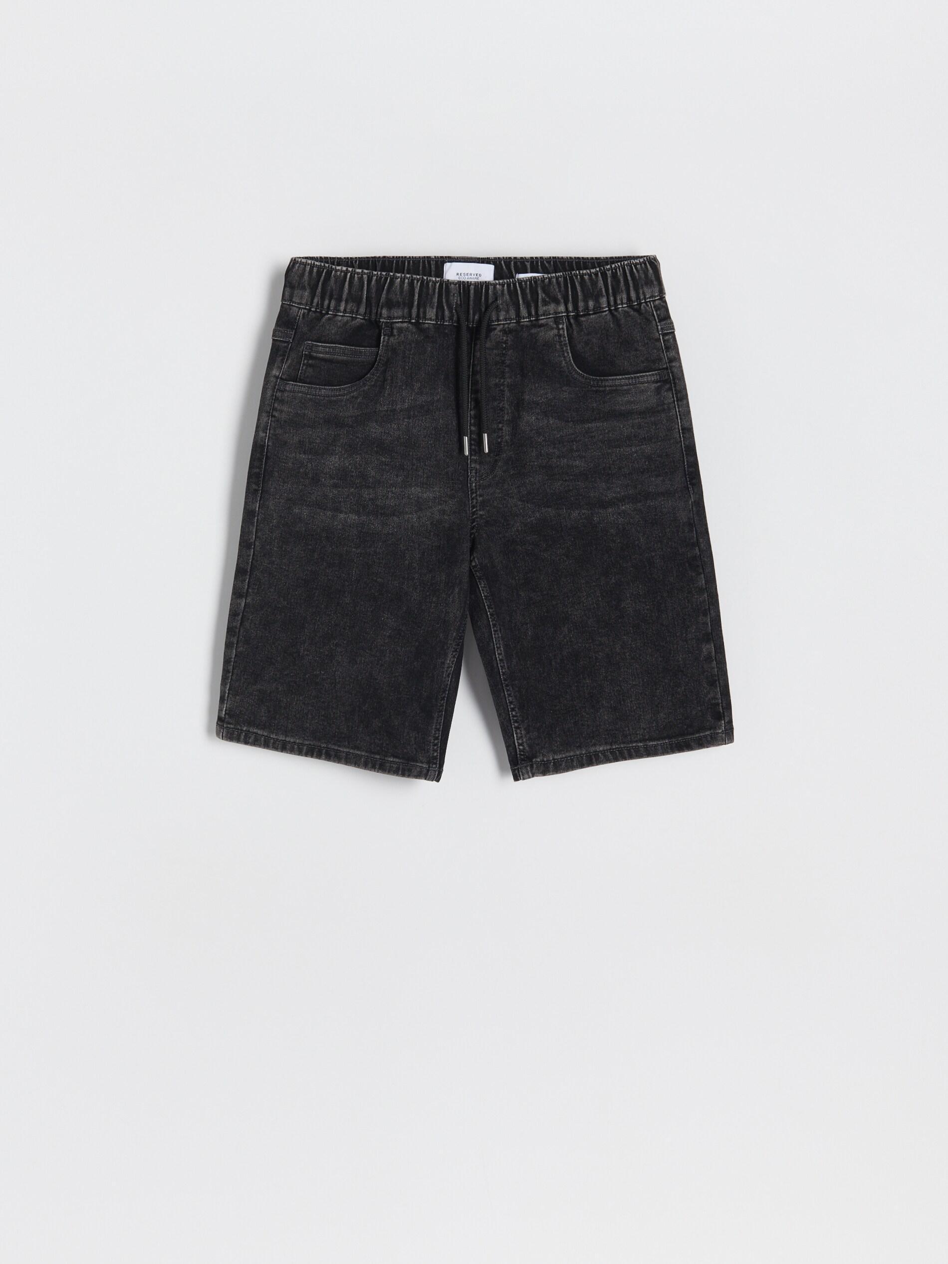 Grey Denim Jogger Shorts, , large image number 3
