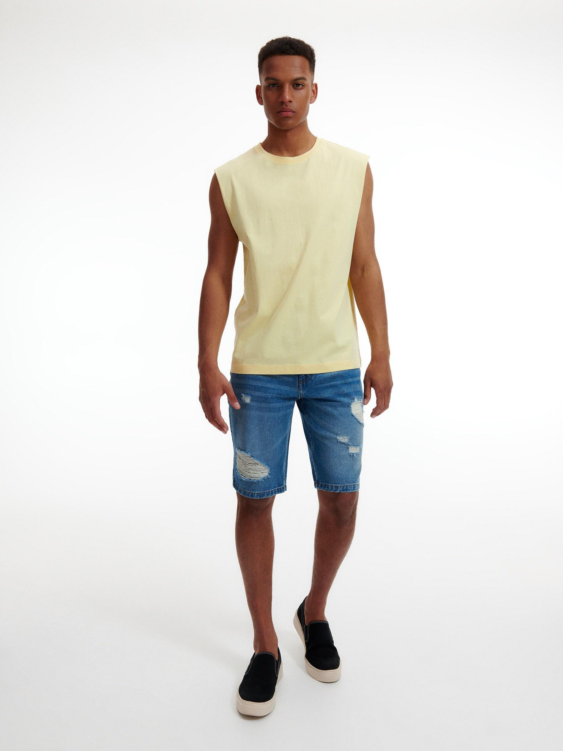 Blue Denim Regular Shorts, , large image number 1
