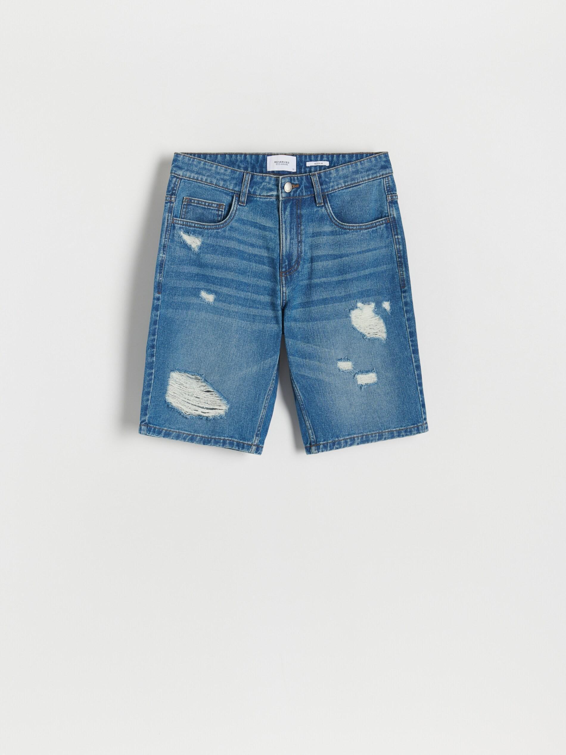 Blue Denim Regular Shorts, , large image number 3