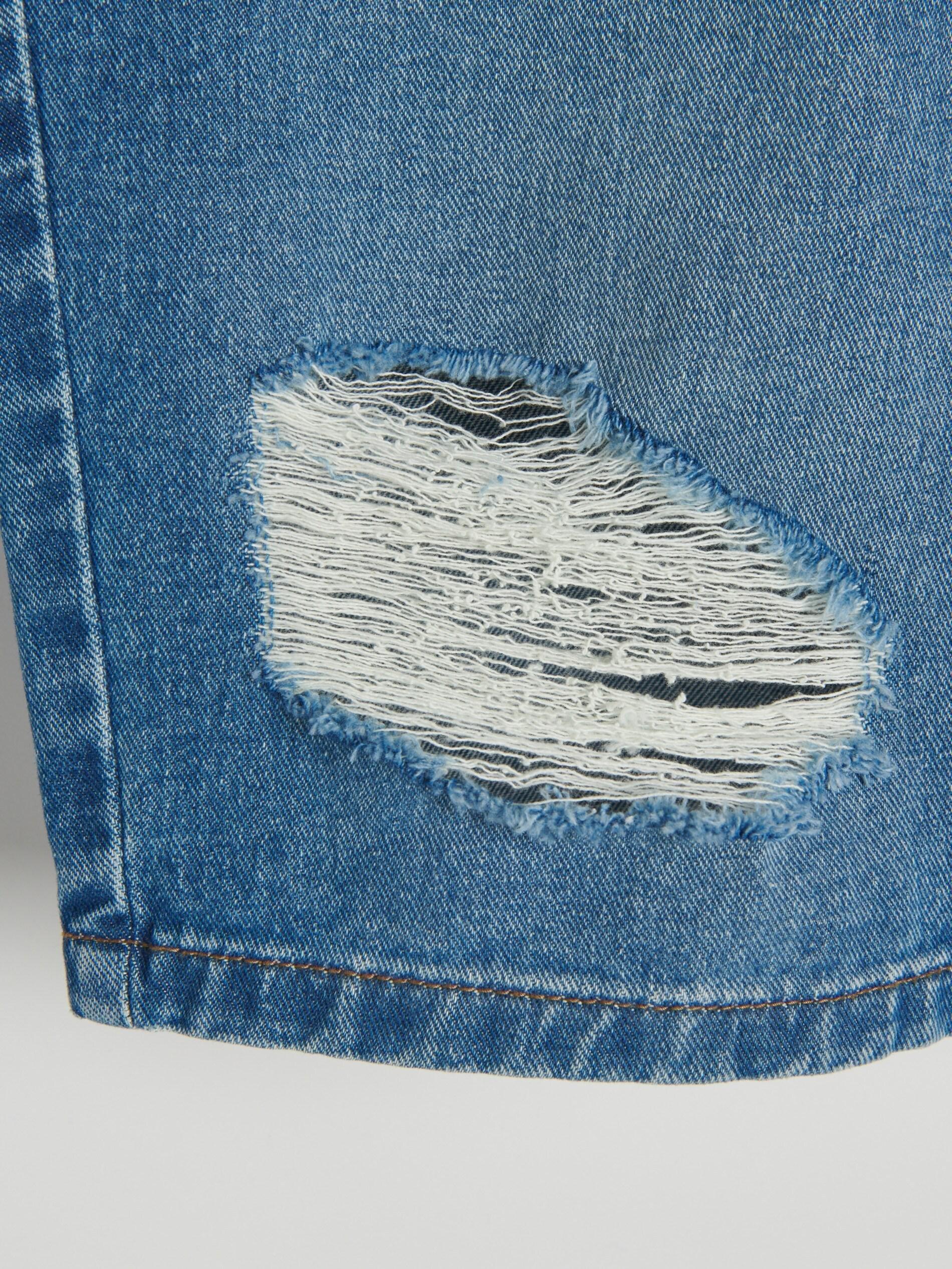 Blue Denim Regular Shorts, , large image number 4