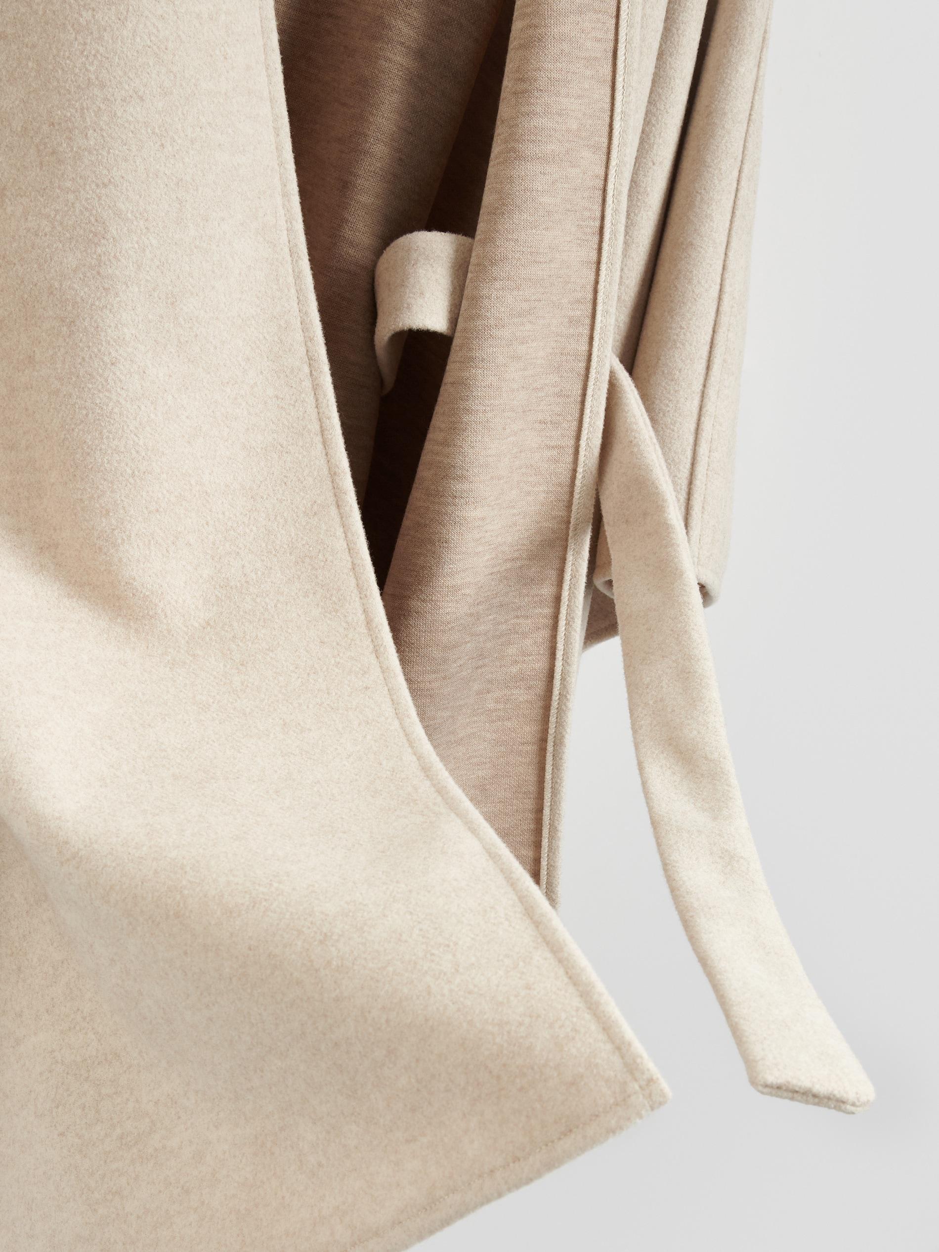 Beige Poncho With Tie, Ivory, large image number 6