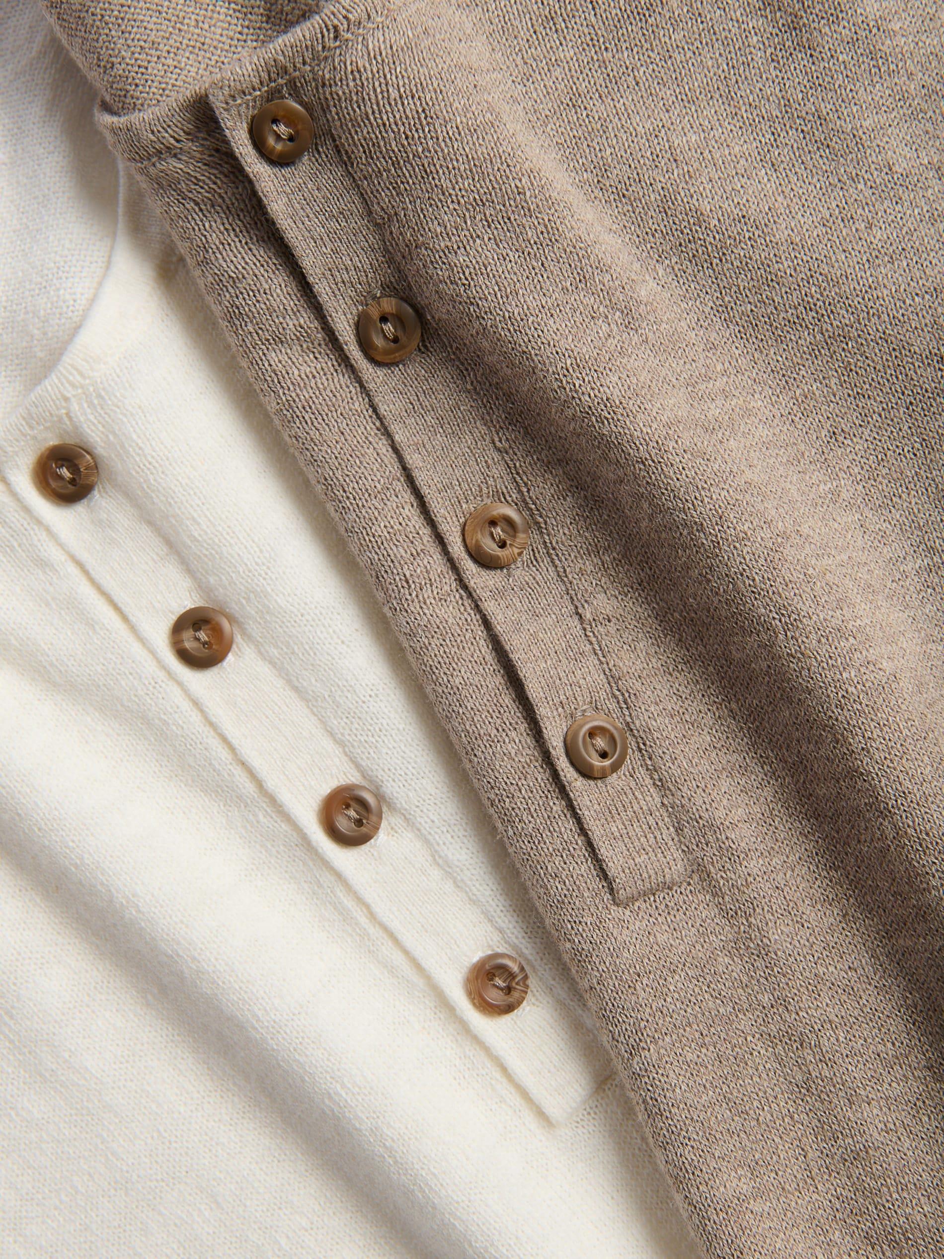 Beige Henley Sweater, Beige, medium