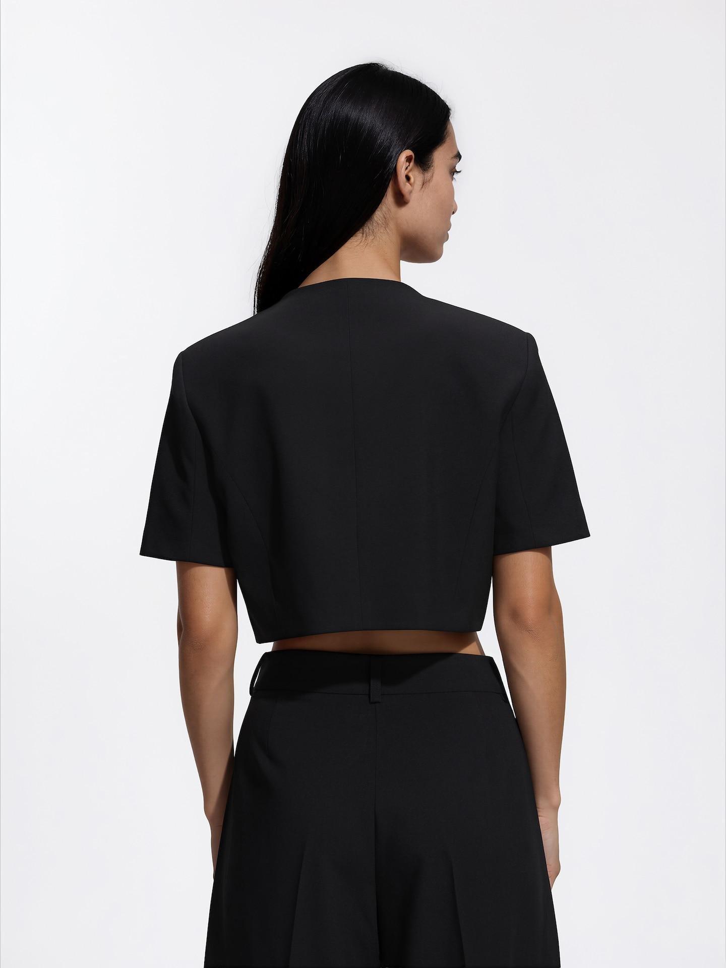 LADIES` BLAZER BLACK, Black, large image number 3
