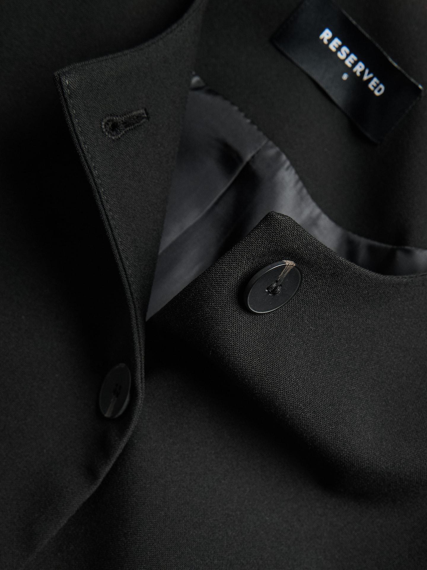 Black Cropped Blazer, Black, large image number 5