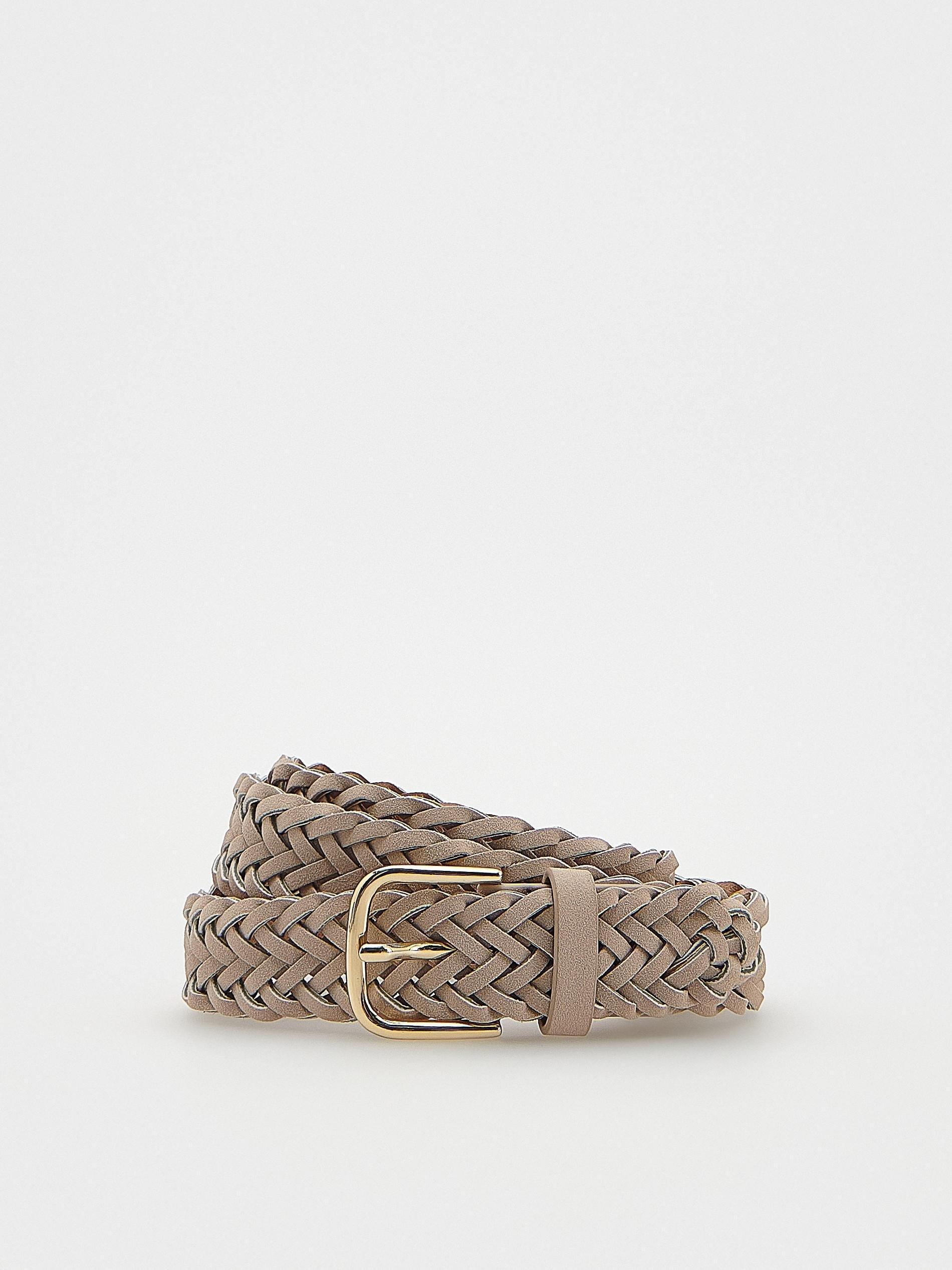 Reserved - Beige Woven Belt With Buckle