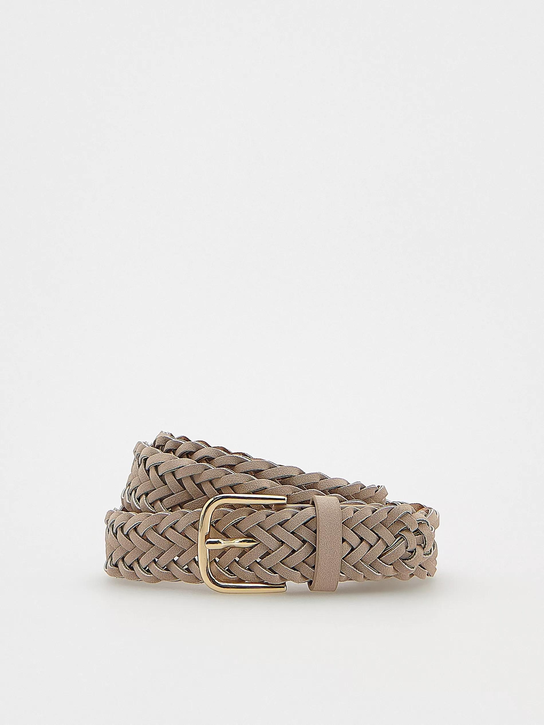 Beige Woven Belt With Buckle, , large image number 1