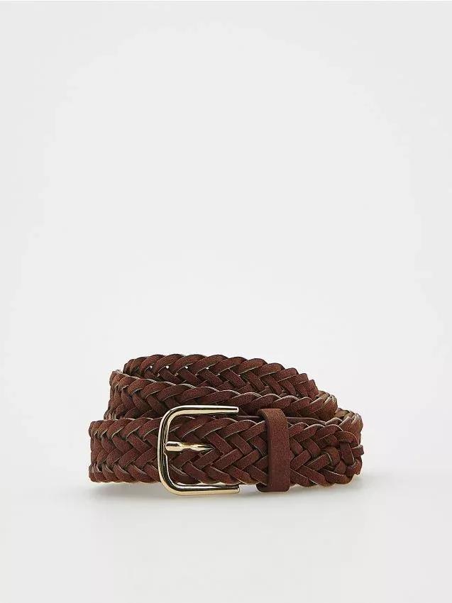 Reserved - Brown Woven Belt With Buckle