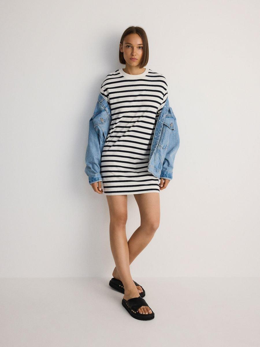 Multicolour Striped Mini Dress, , large image number 0