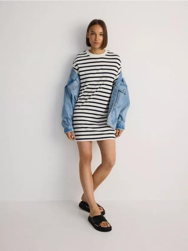 Multicolour Striped Mini Dress, , large image number 1
