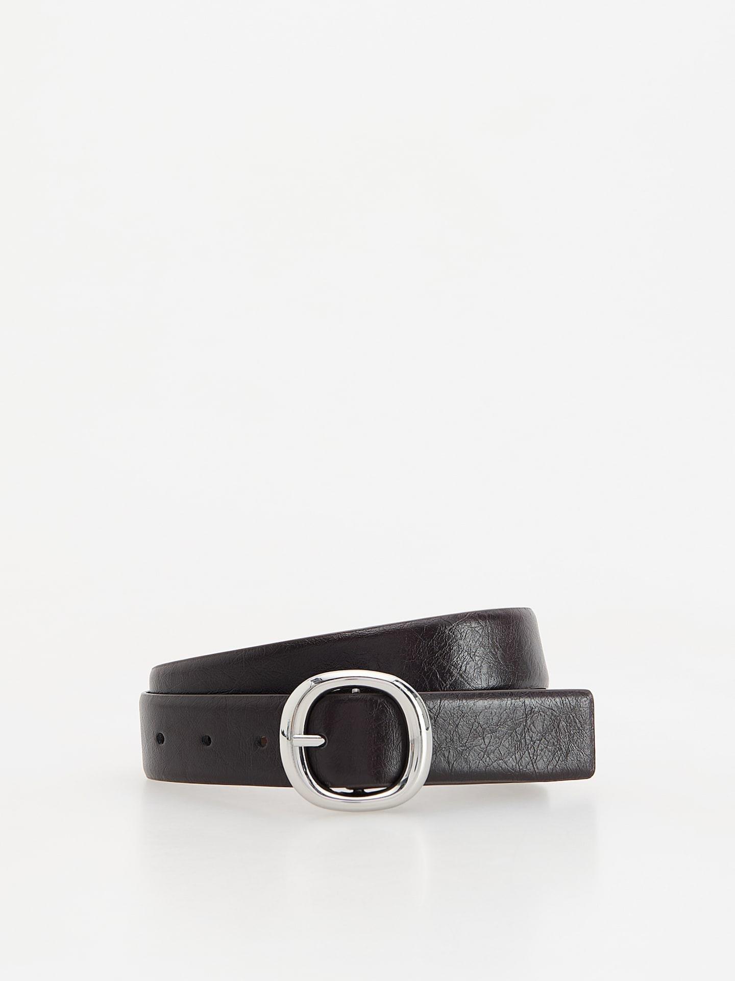 Brown Buckle Belt, Brown, medium