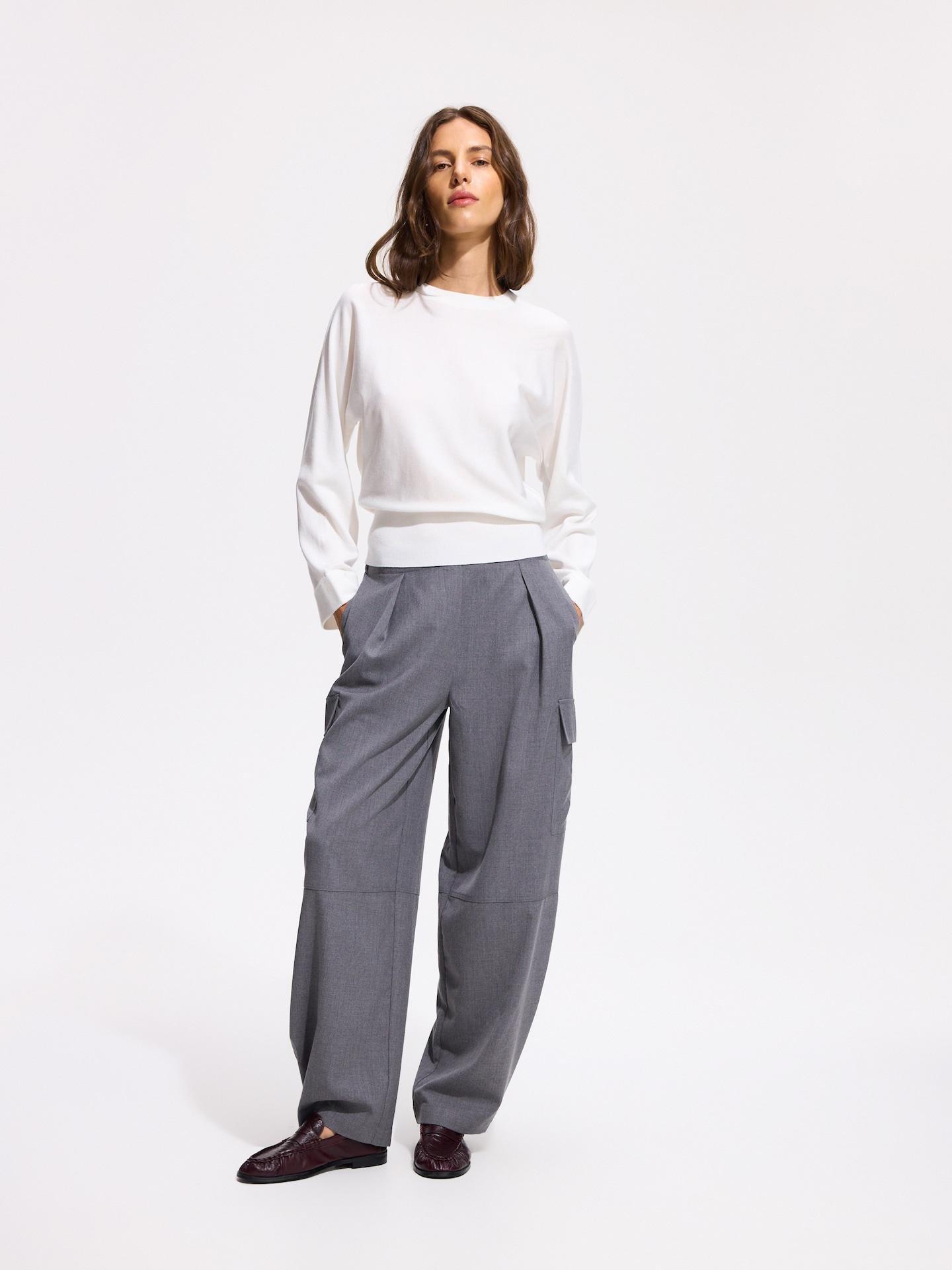 Grey Cargo Trousers, Grey, large image number 0