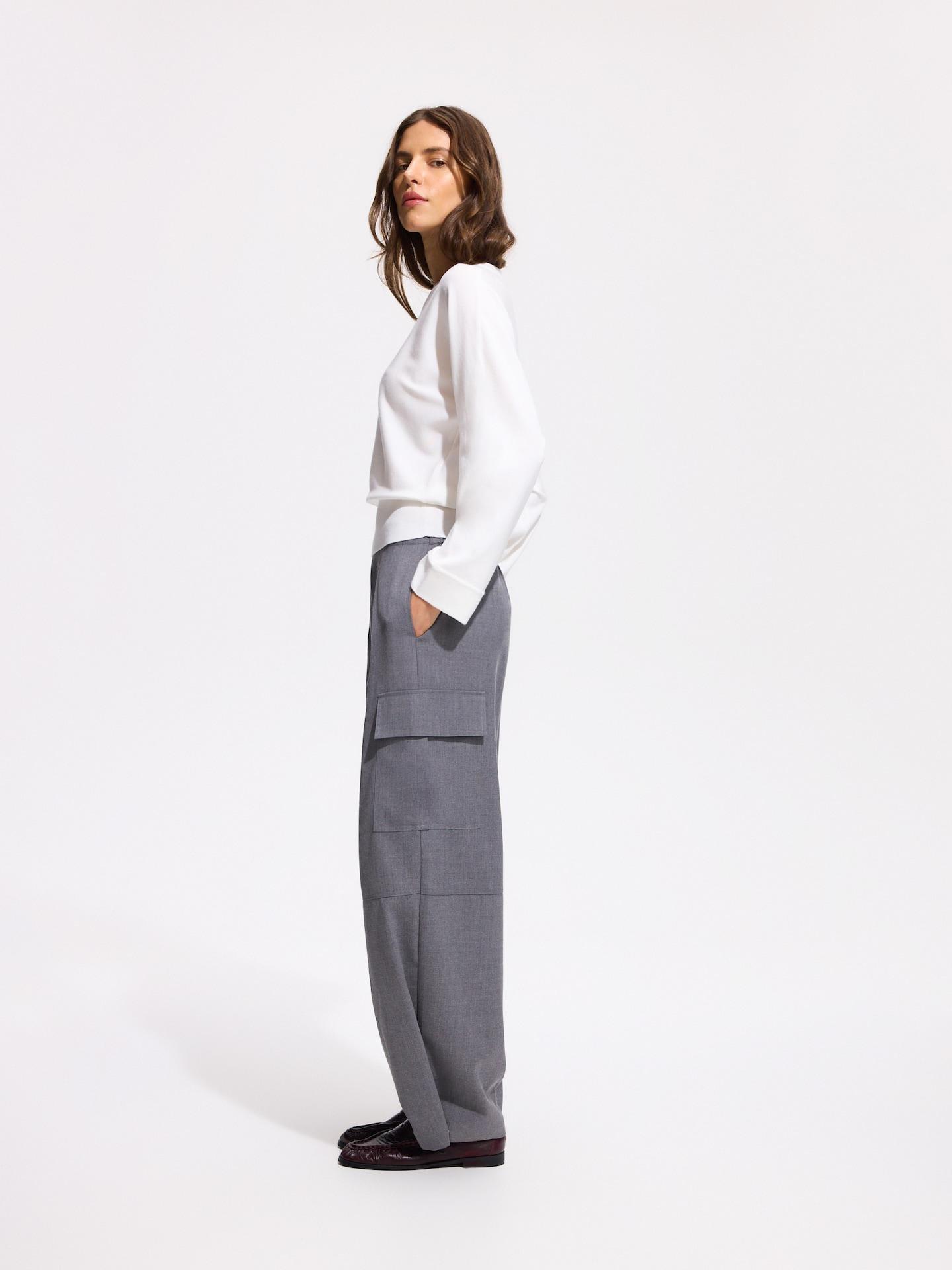 Grey Cargo Trousers, Grey, large image number 2