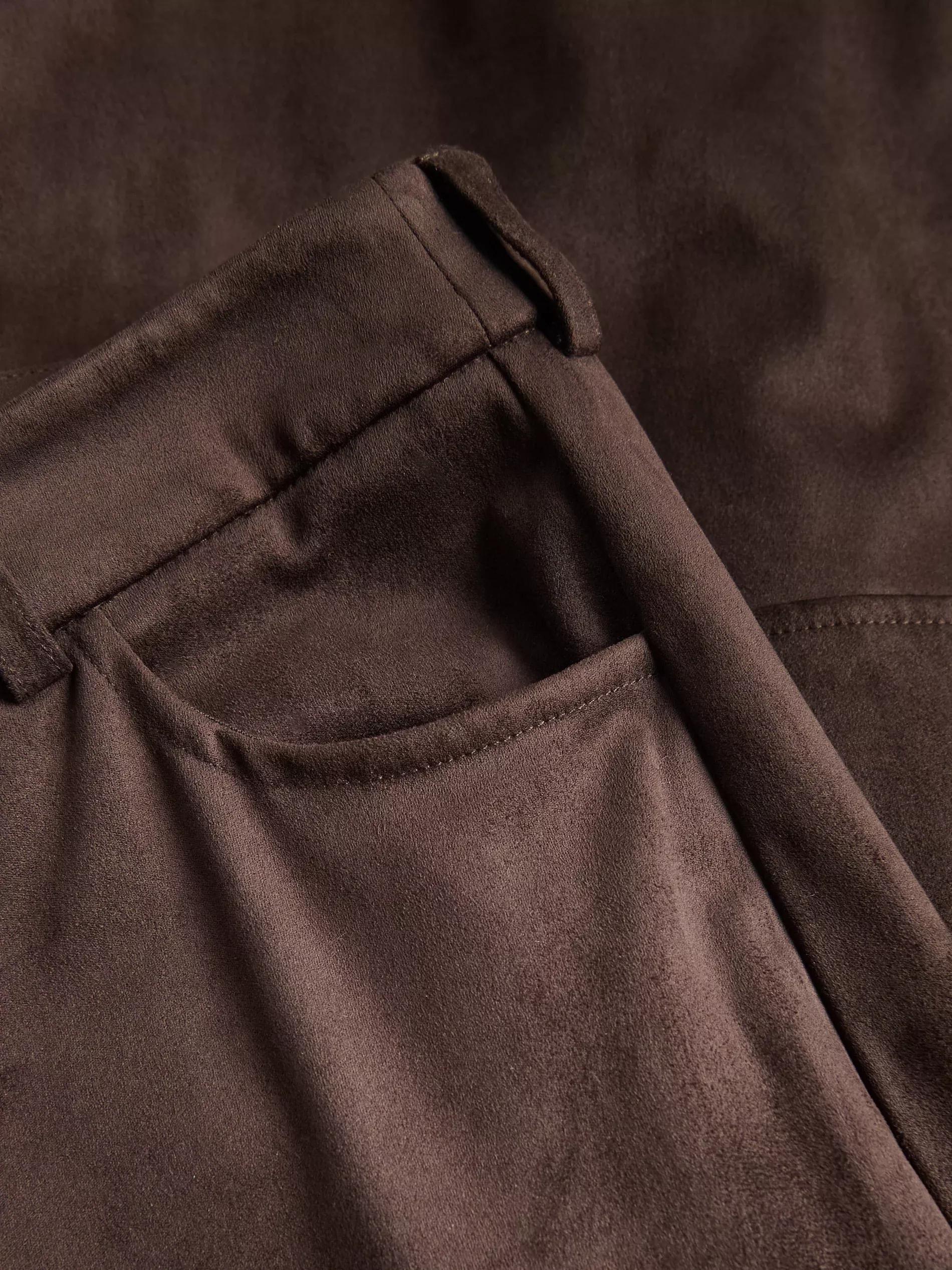 LADIES` TROUSER S DARK BROWN, Brown, large image number 1