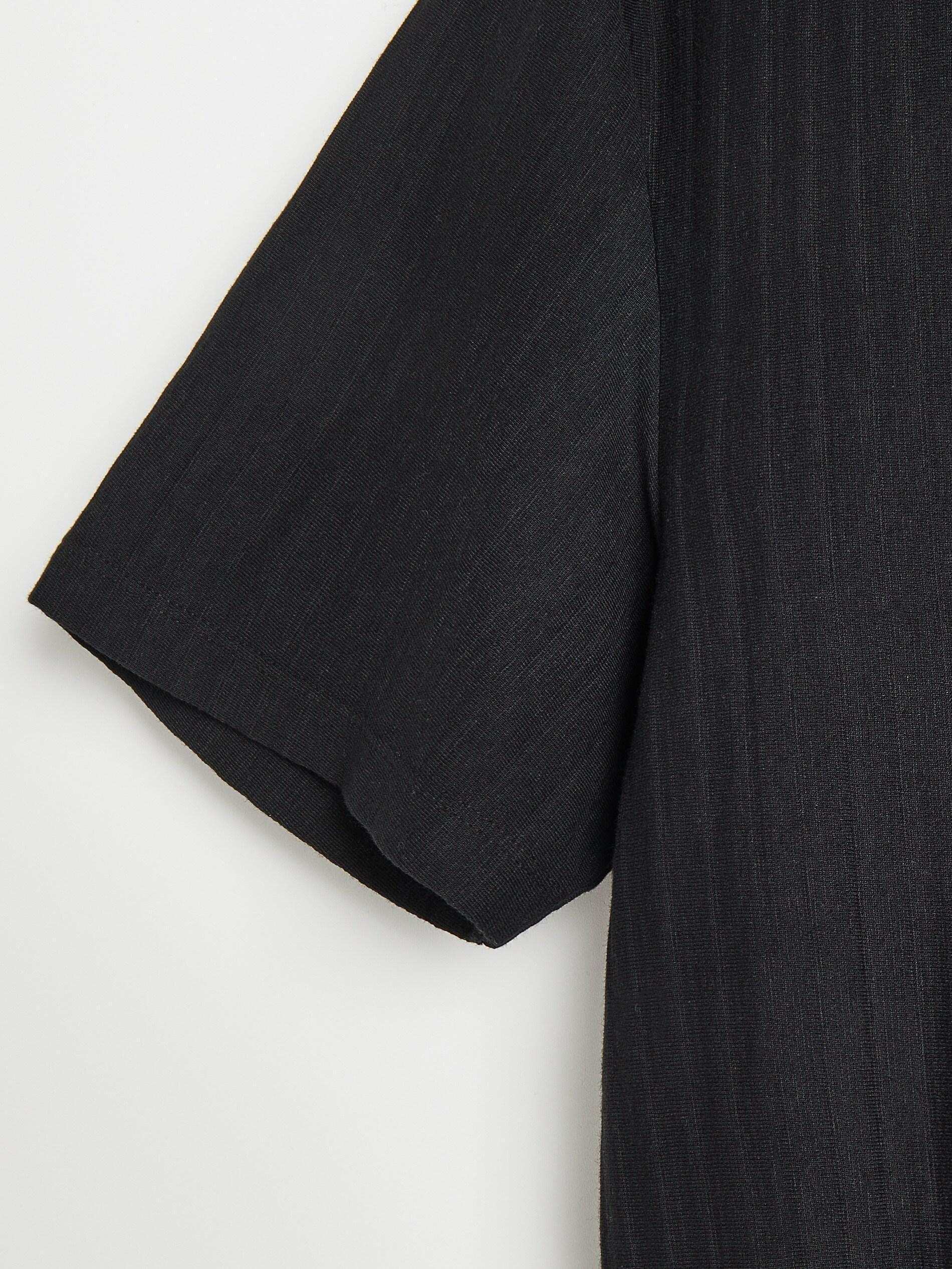 Black Ribbed Cotton T-Shirt, Men, , large image number 4