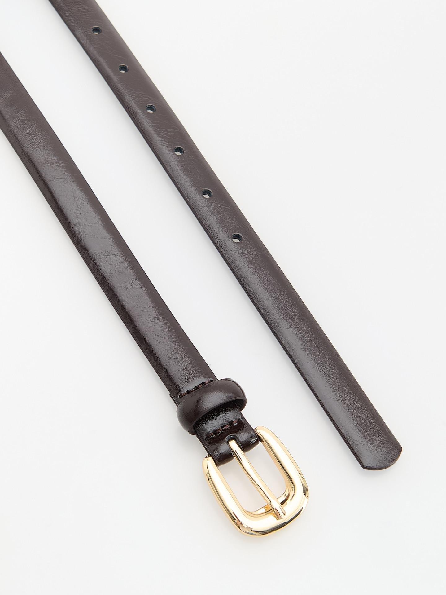 Brown Buckle Belt, Brown, medium