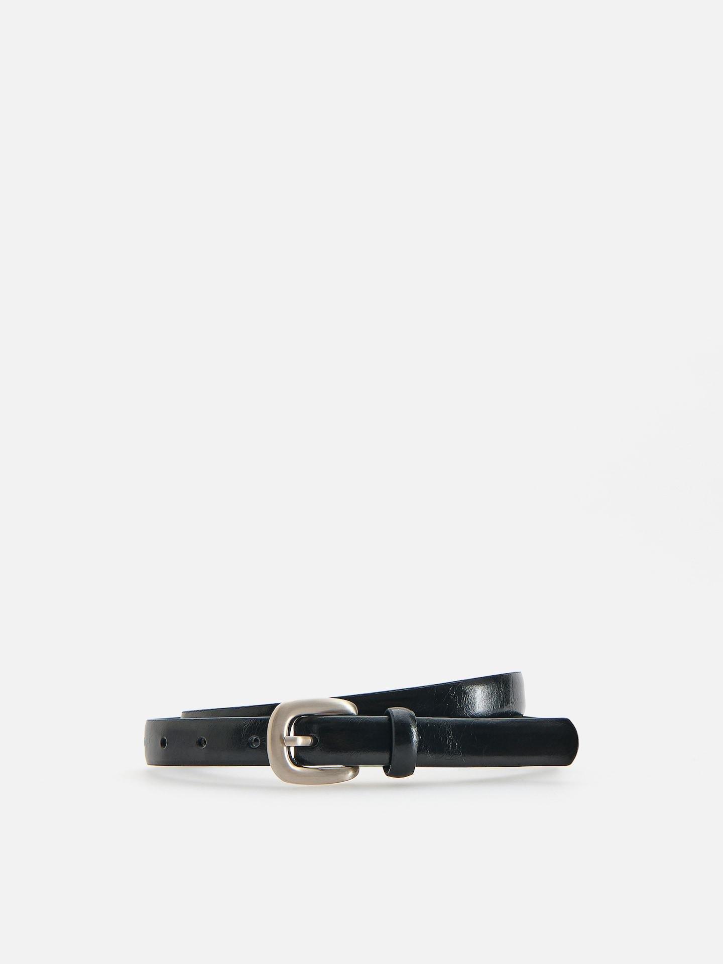 Black Buckle Belt, Black, large image number 0
