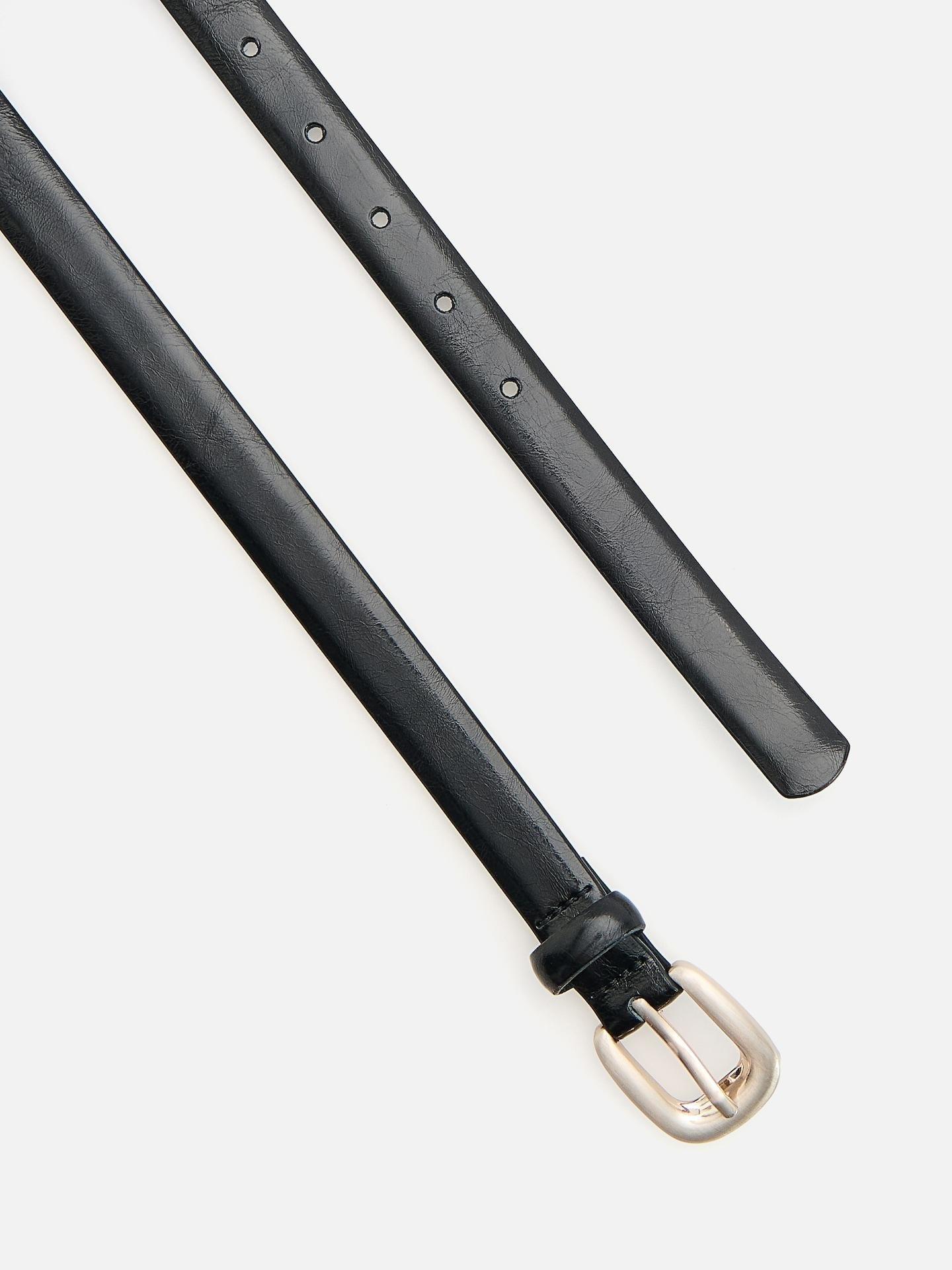 Black Buckle Belt, Black, medium