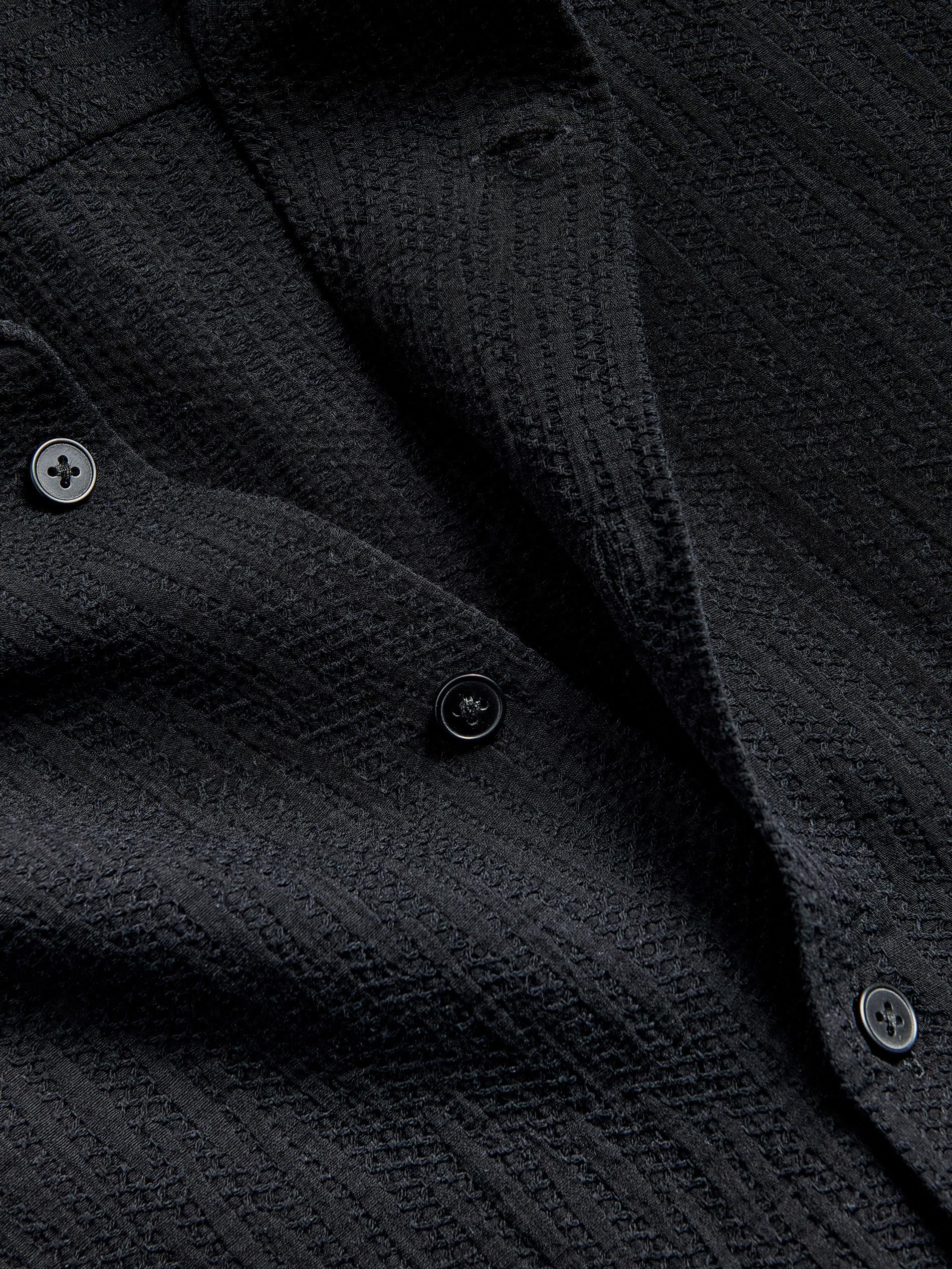 Black Structural Fabric Regular Fit Shirt, Black, large image number 4