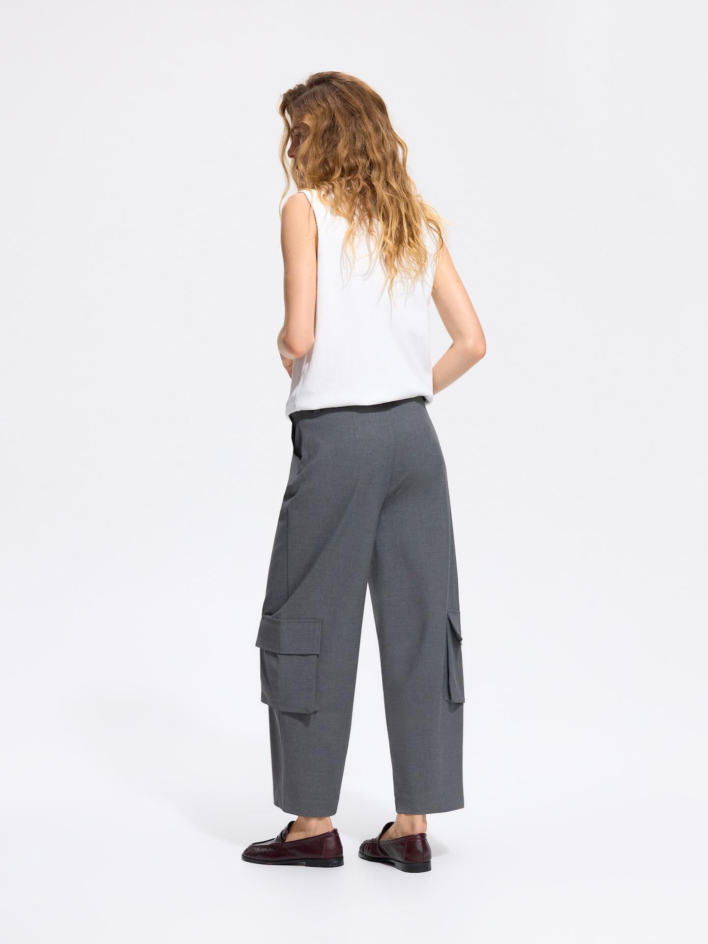 Grey Trousers With Cargo Pockets, Grey, medium