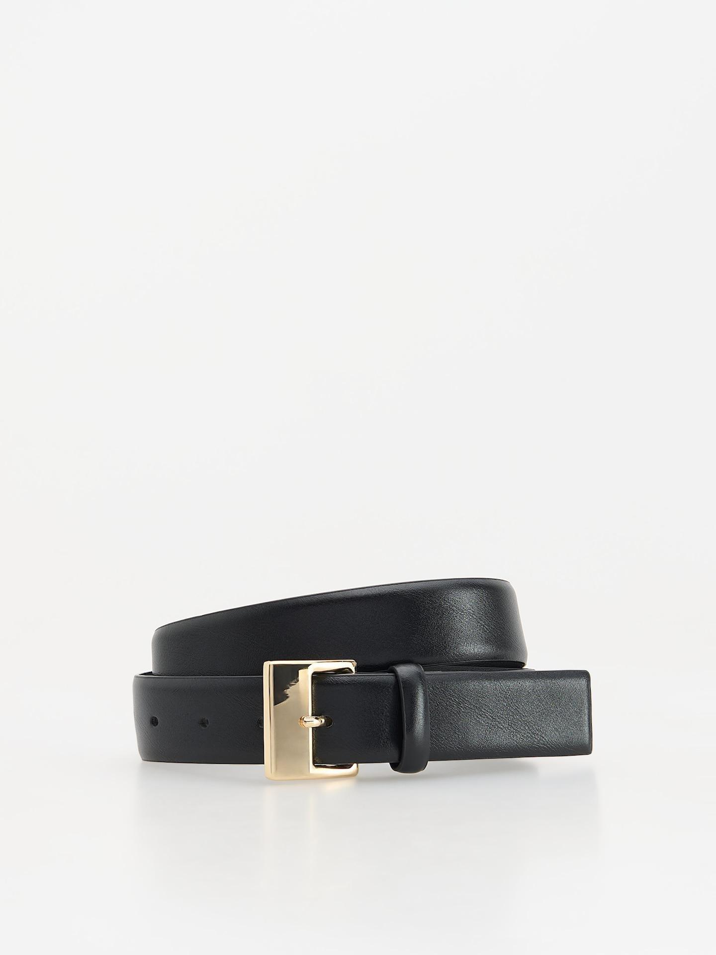 Black Buckle Belt, Black, medium