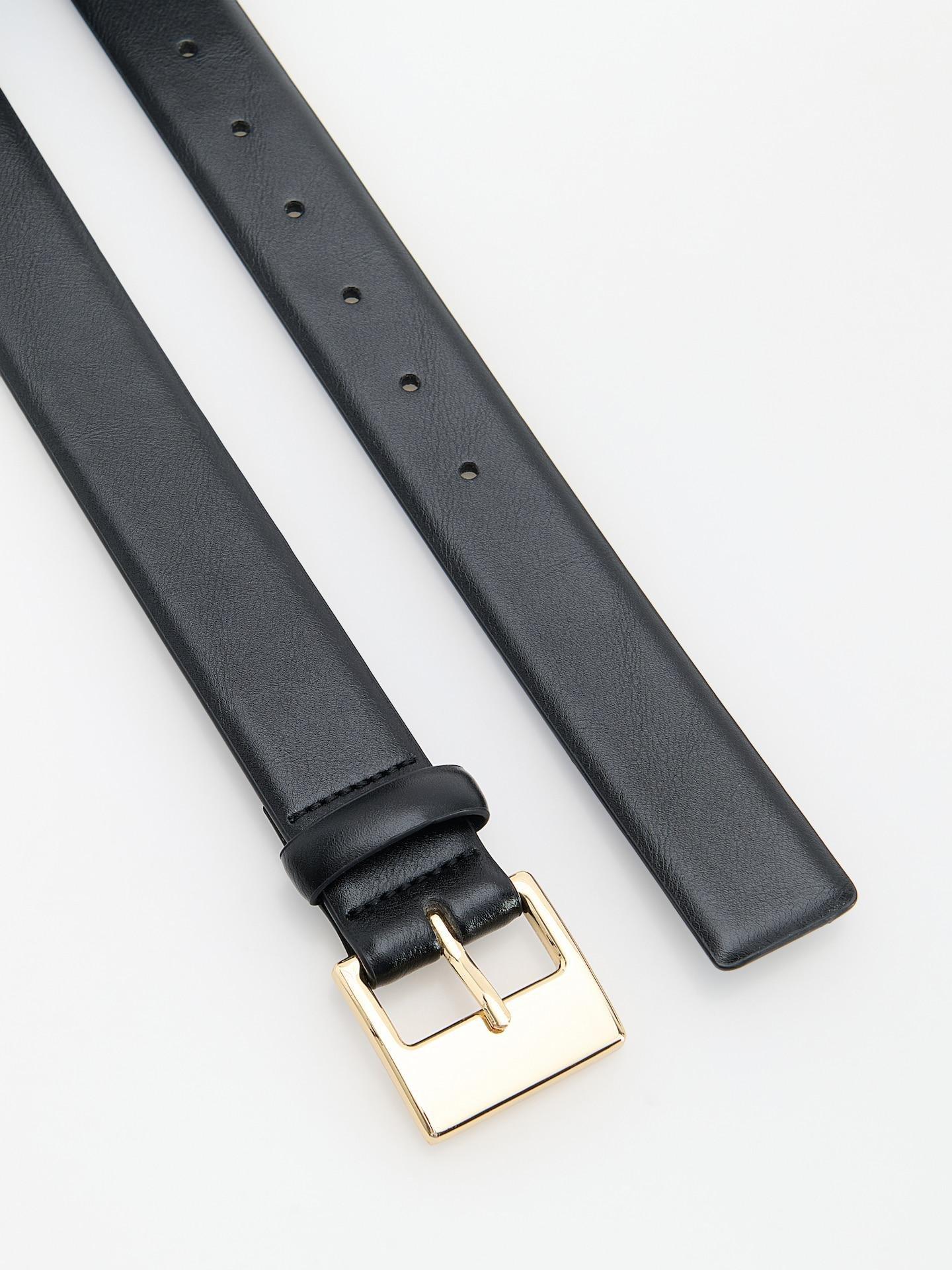 Black Buckle Belt, Black, medium