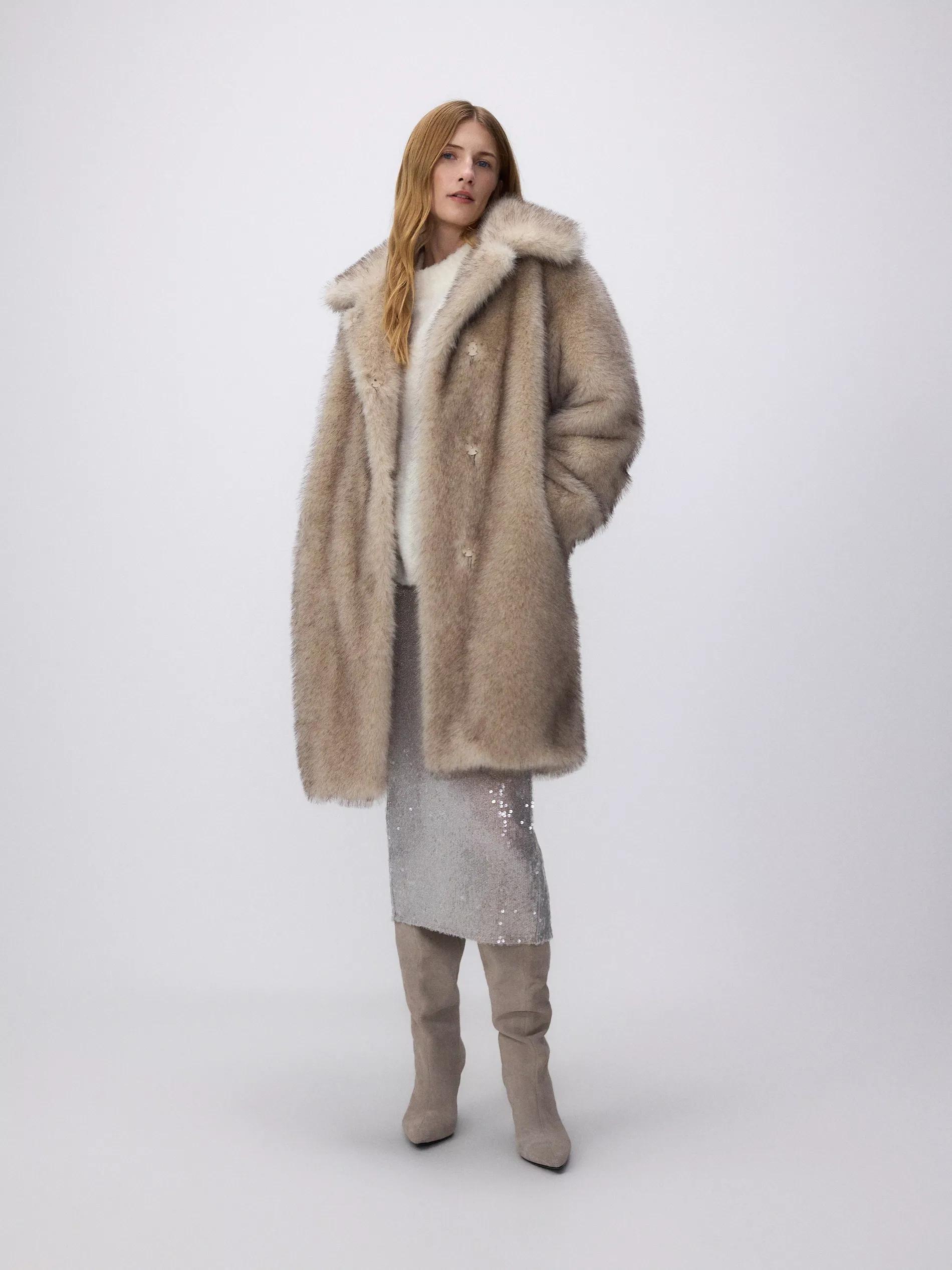 NUDE Oversize faux fur coat, , large image number 4