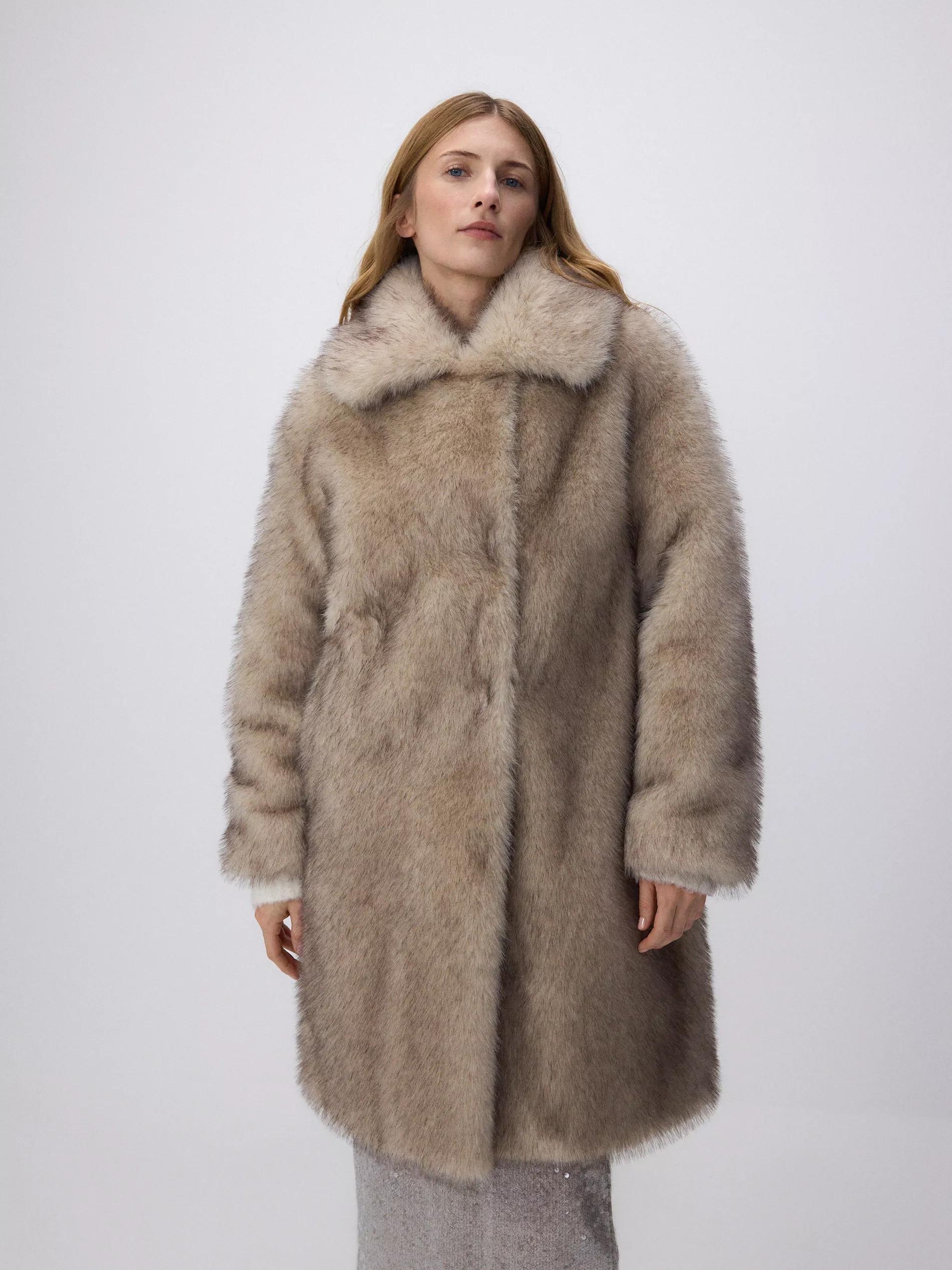 NUDE Oversize faux fur coat, , large image number 5