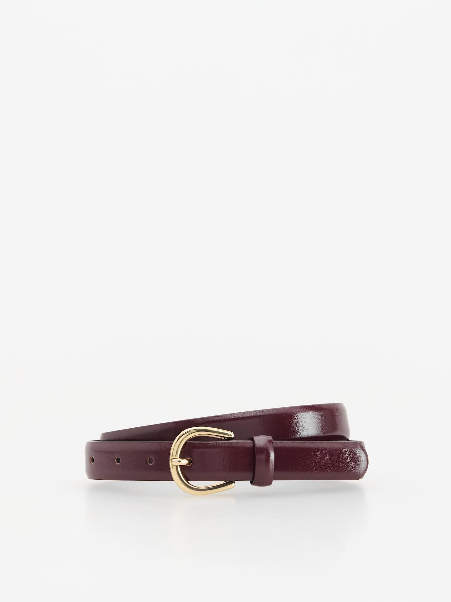 Red Combined Materials Belt, Burgundy, large image number 0