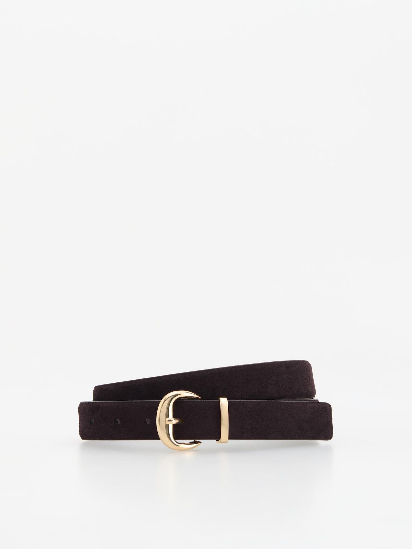 Brown Buckle Belt, Brown, medium