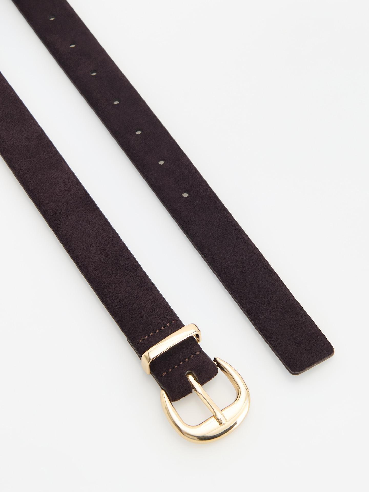 Brown Buckle Belt, Brown, medium