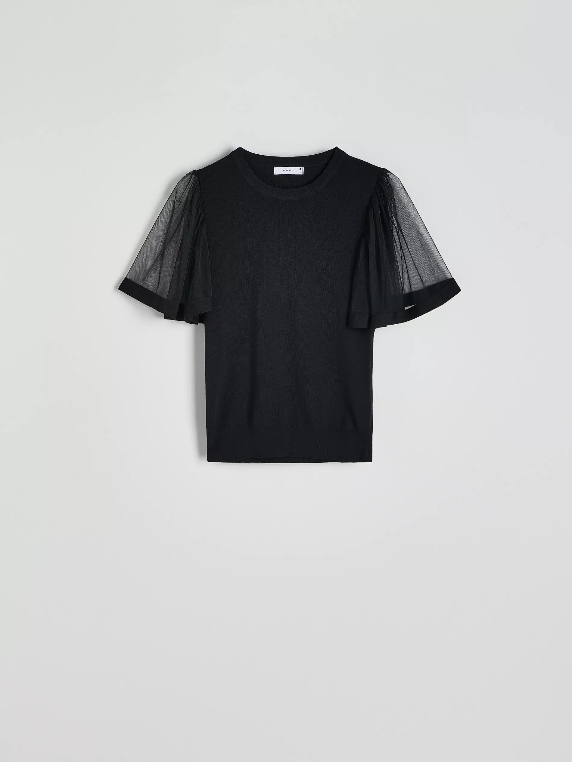 Black Blouse With Decorative Sleeves, , large image number 6