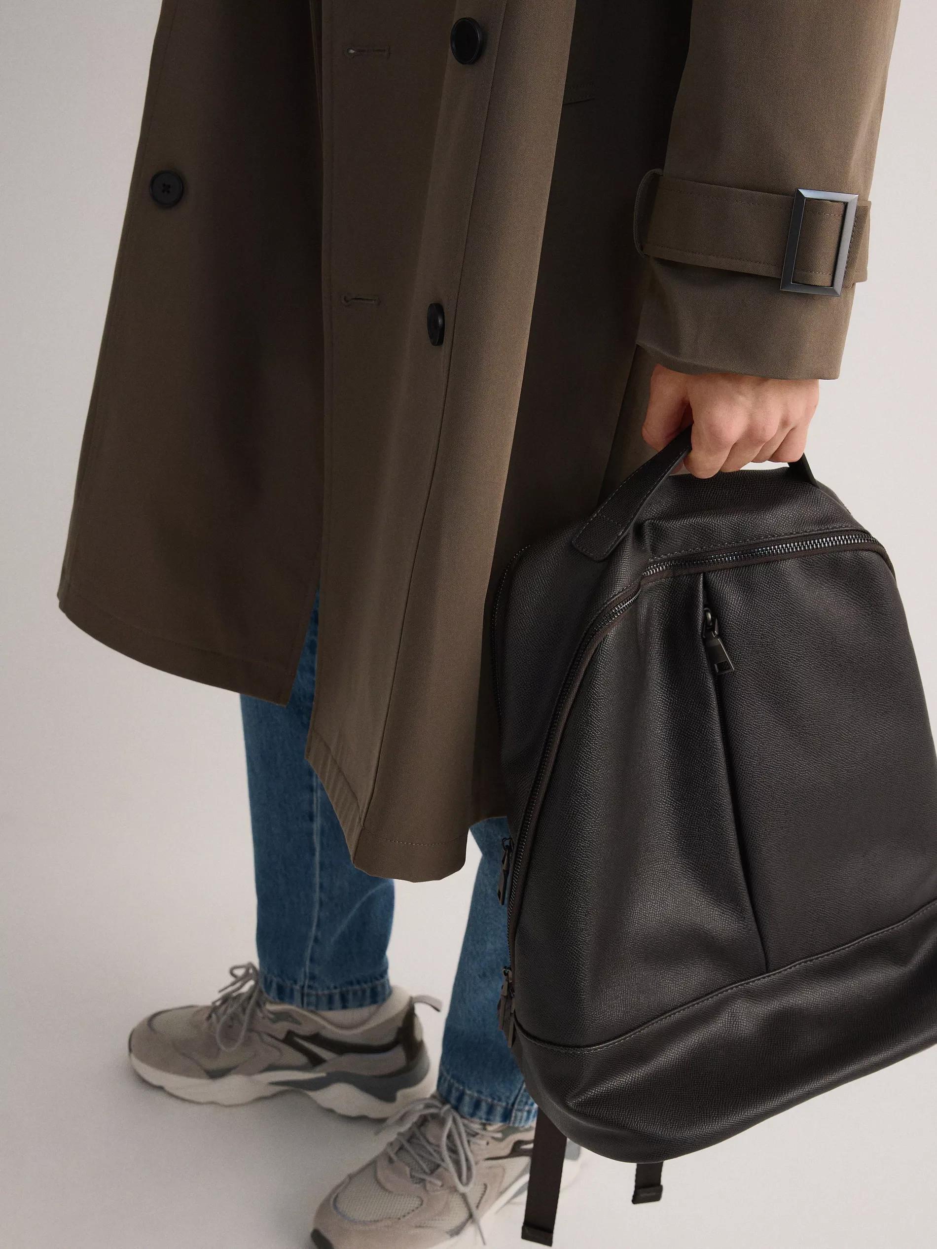 DARK BROWN Backpack with handle, Brown, large image number 0