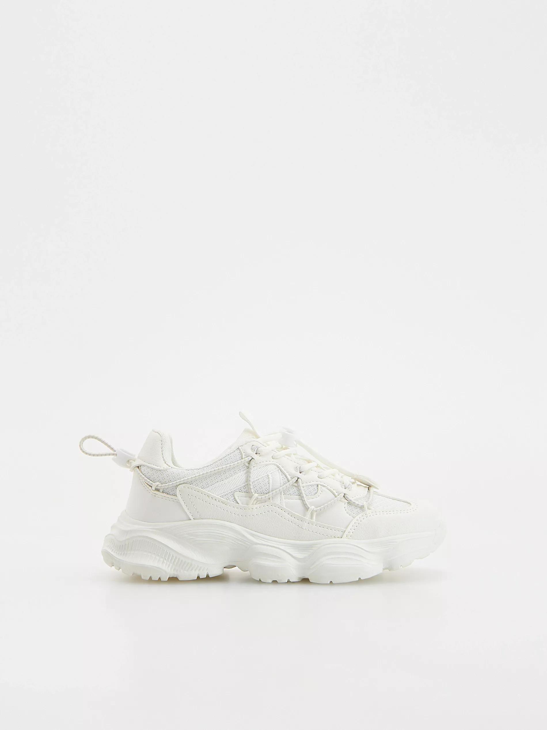 White Trekking Shoes, Kids Girl, White, medium