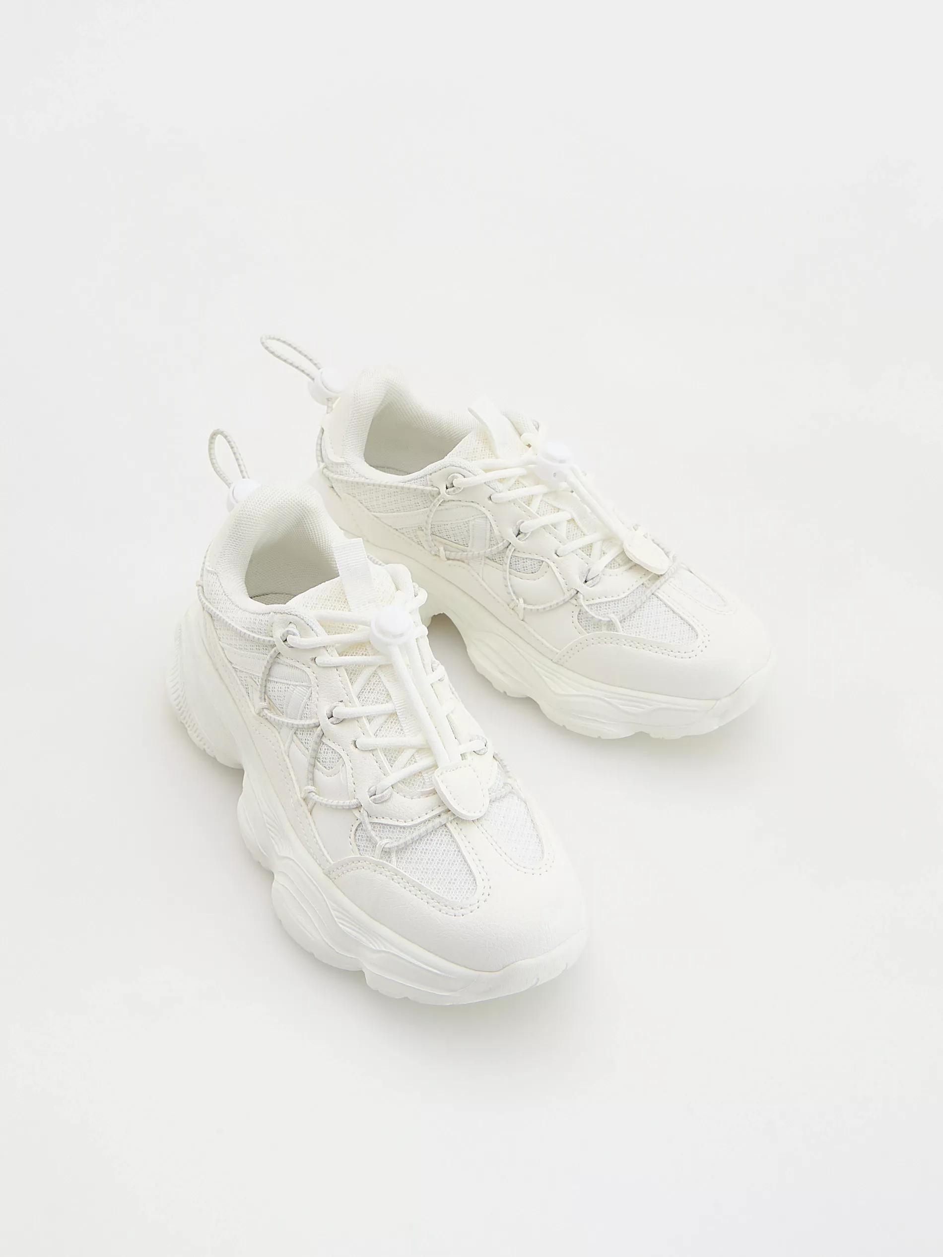 White Trekking Shoes, Kids Girl, White, medium