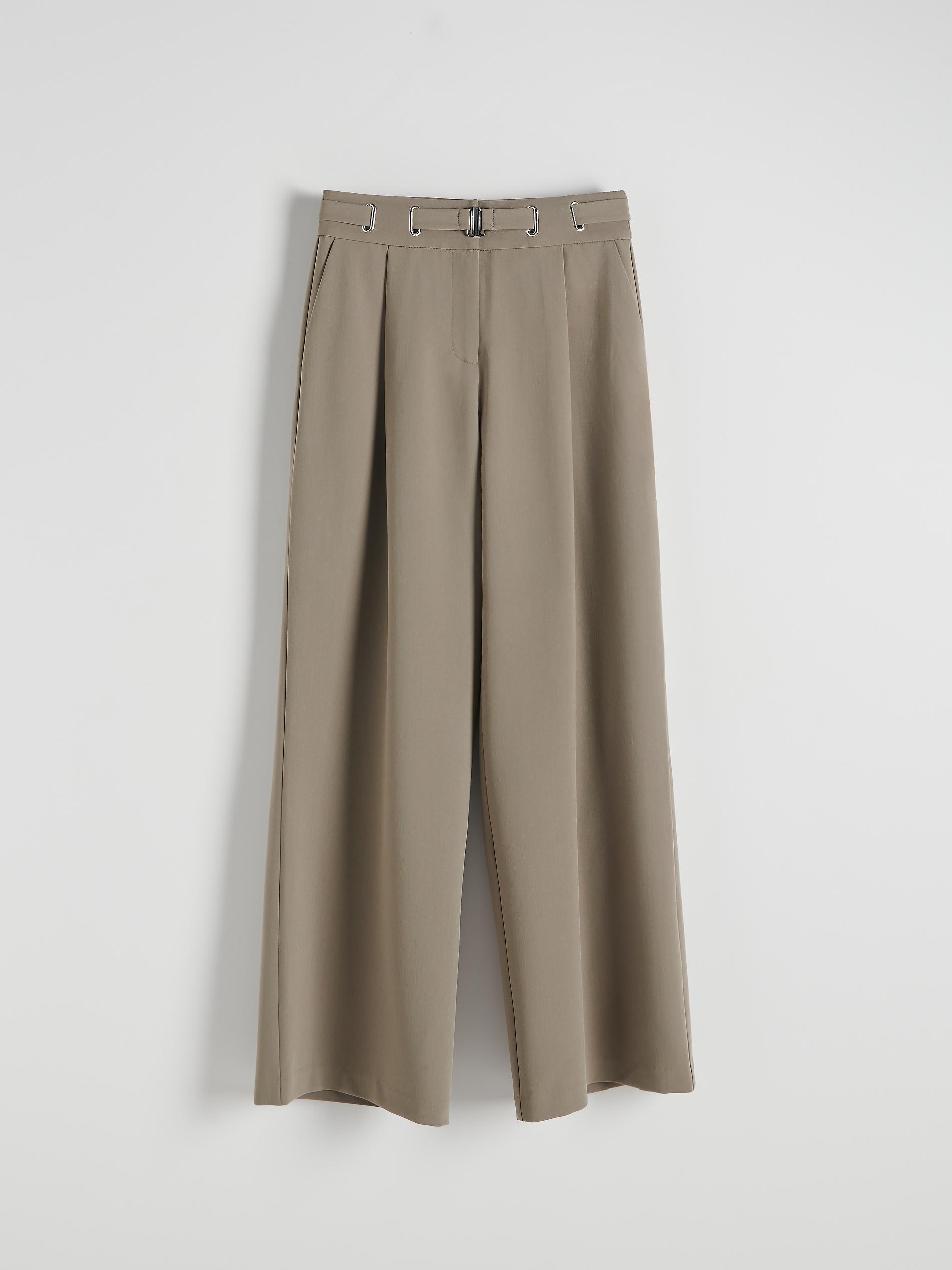 Green Wide Leg Trousers, , large image number 4