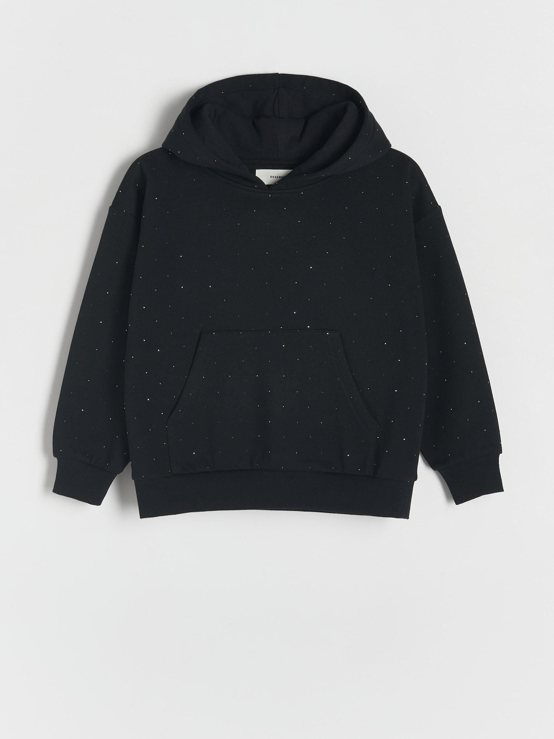 BLACK Sweatshirt with cubic zirconias, , large image number 3