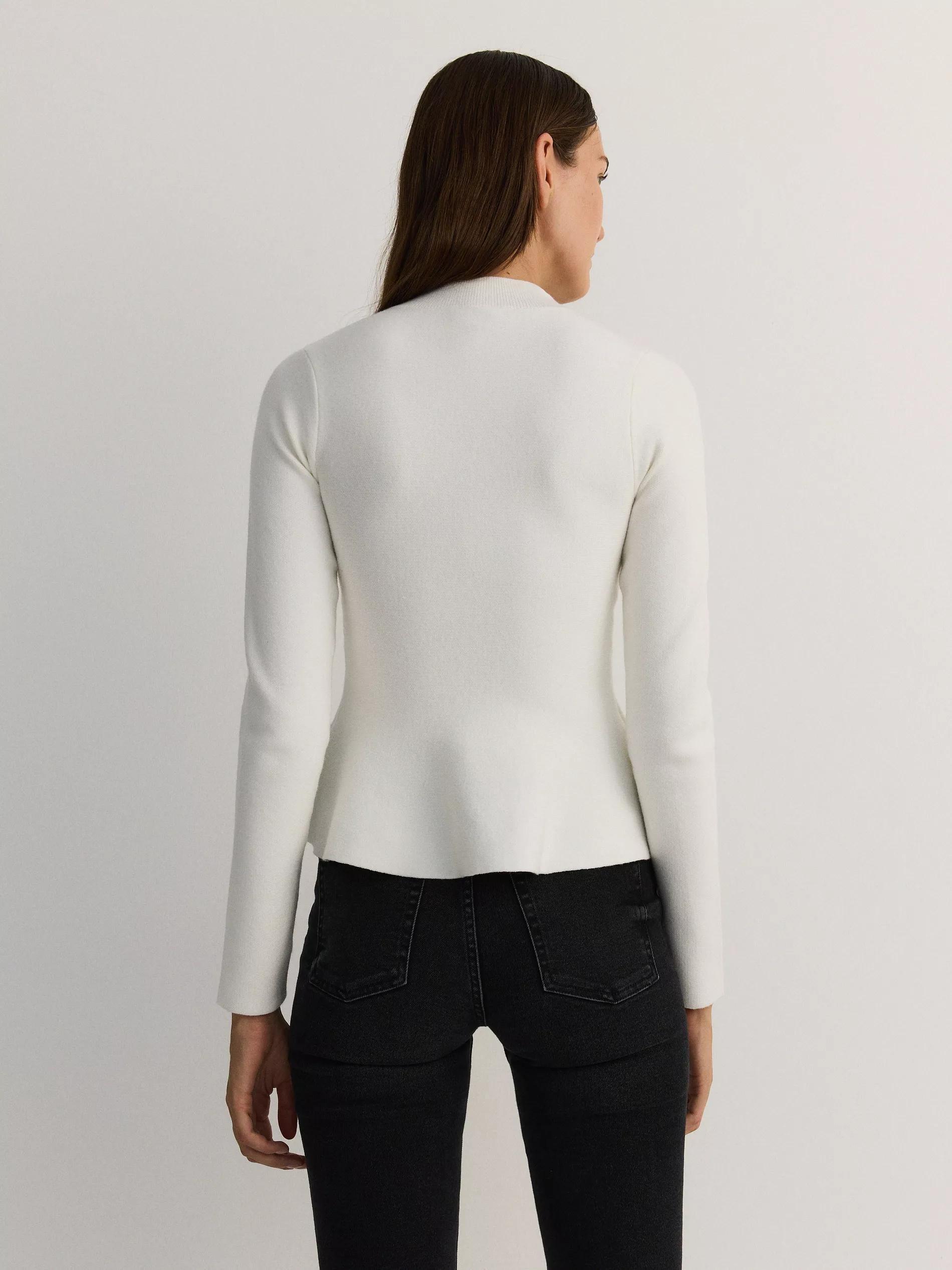 Cream Peplum Sweater, , large image number 4