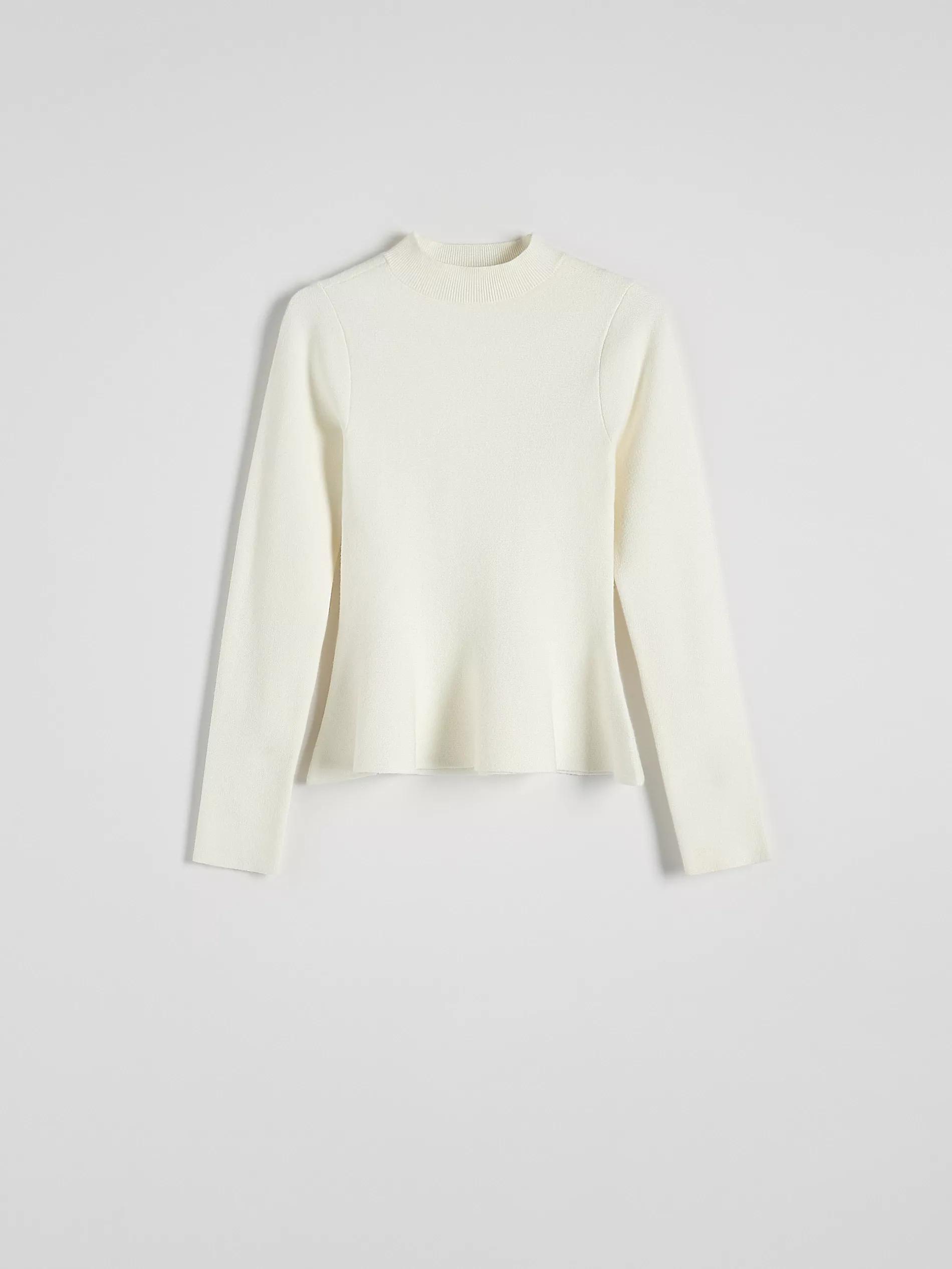 Cream Peplum Sweater, , large image number 5