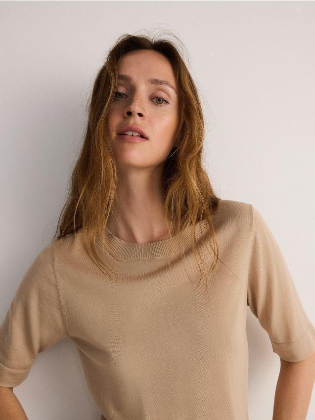 Beige Silk Blend Blouse, , large image number 0