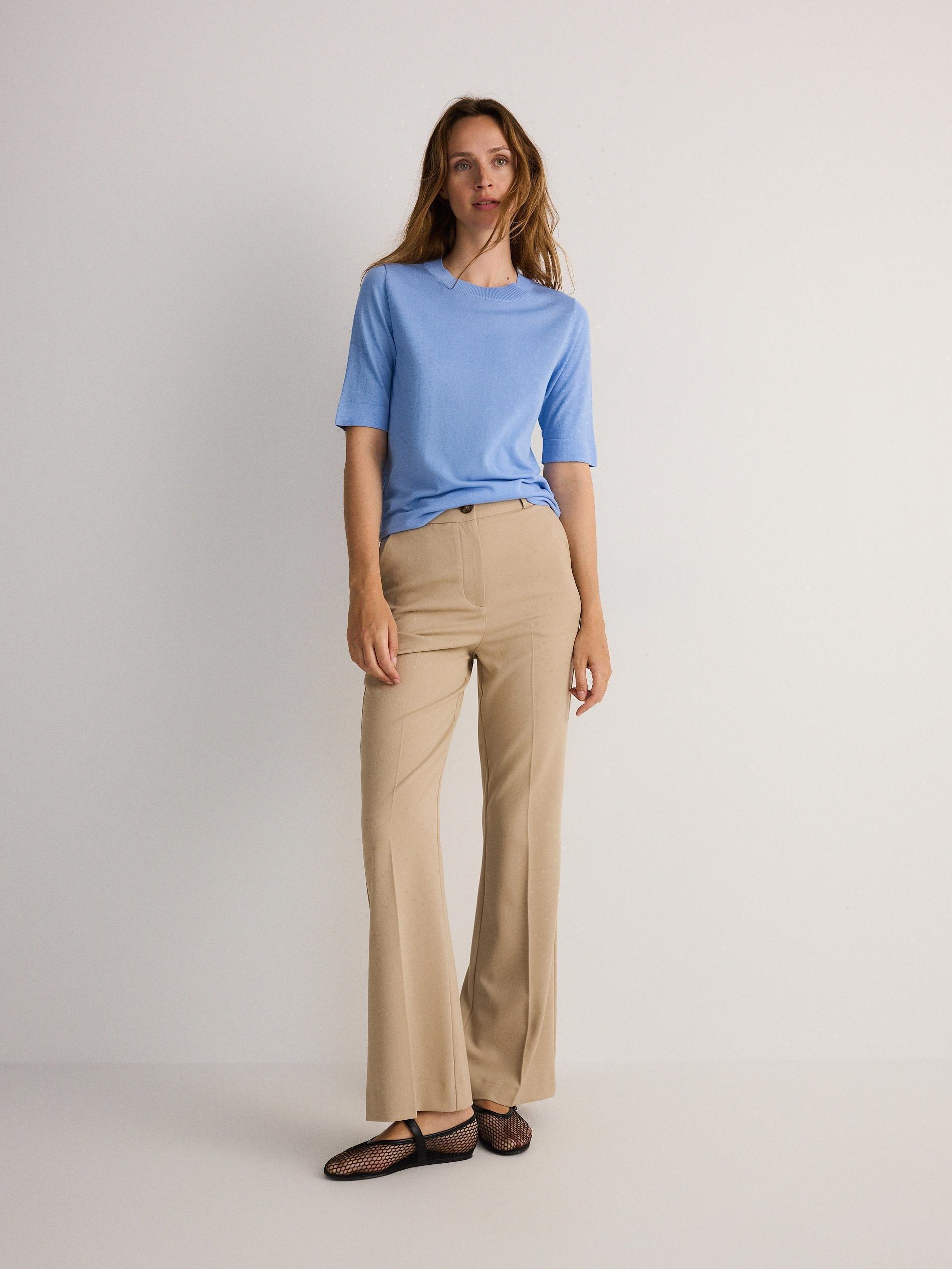 Blue Silk Blend Blouse, , large image number 3