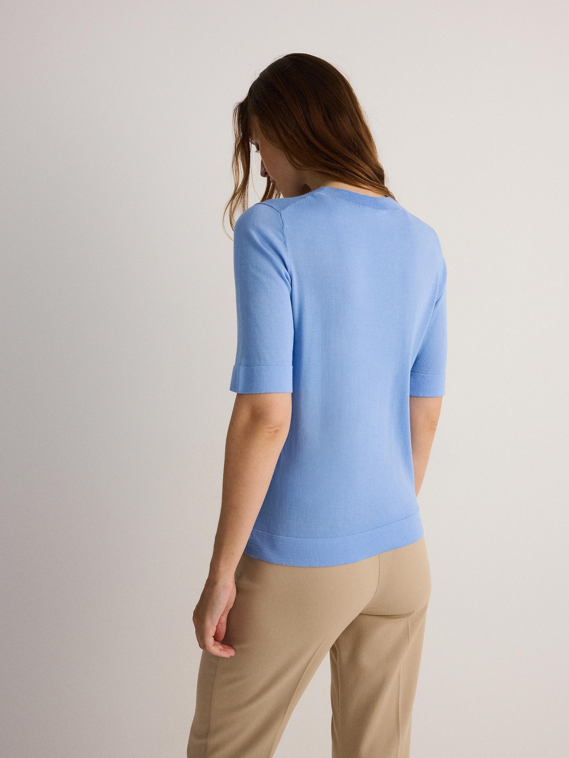 Blue Silk Blend Blouse, , large image number 7