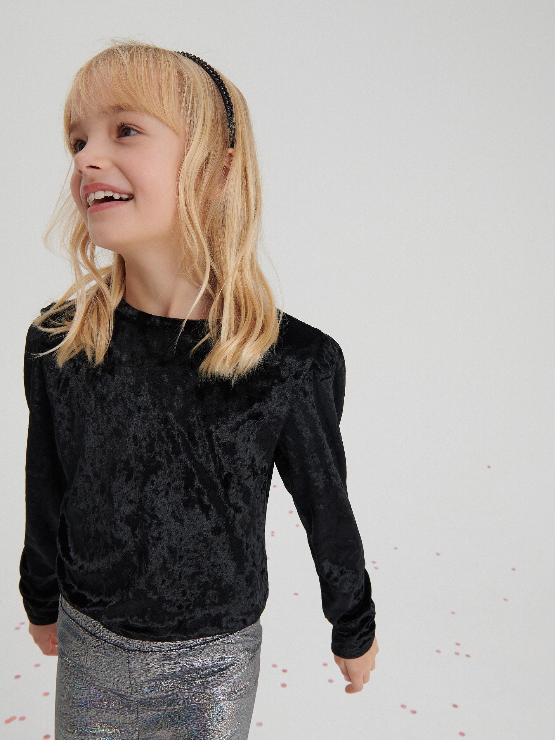 Black Velour Body, Kids Girl, , large image number 0