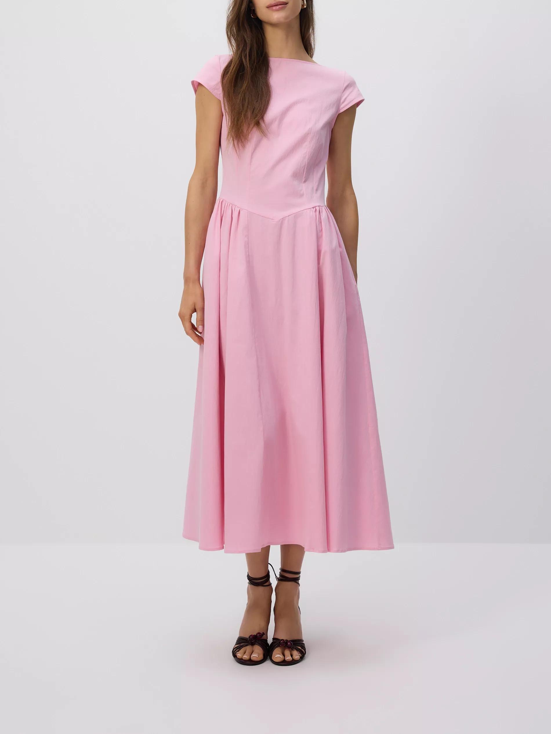 Pink Midi Dress With Pleats, , large image number 2