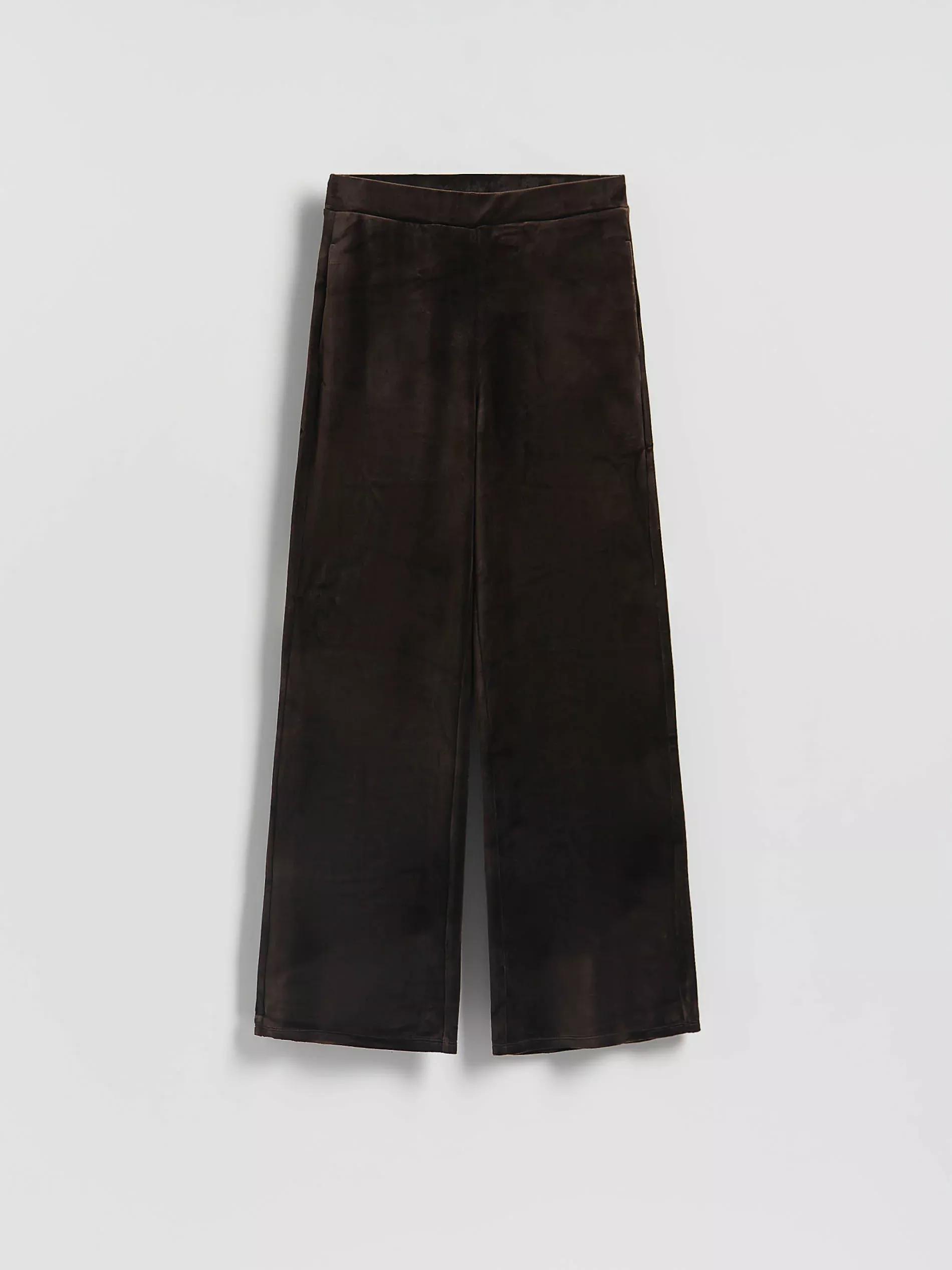 Brown Velour Trousers, Brown, large image number 3