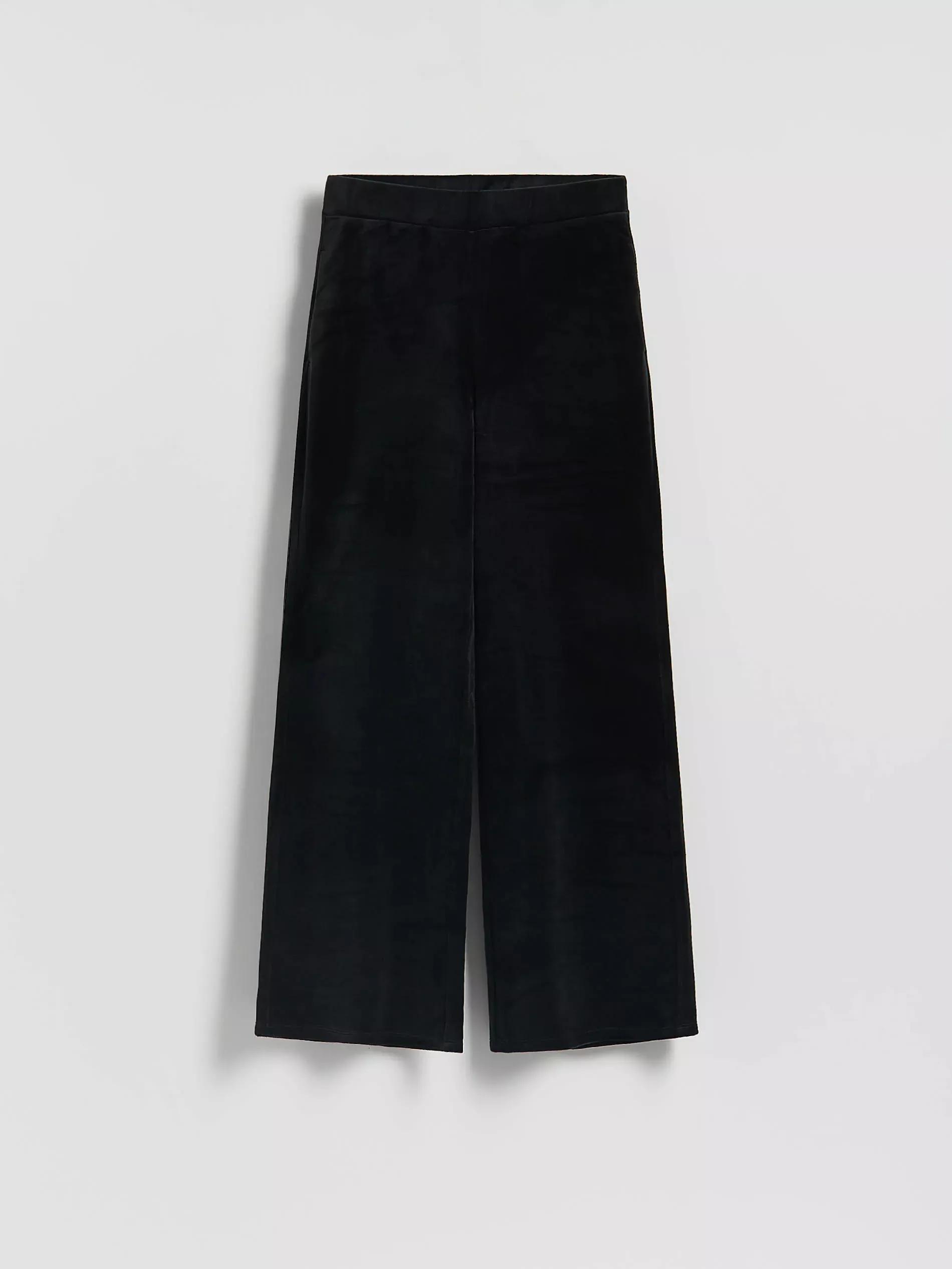 Black Velour Trousers, Black, large image number 3