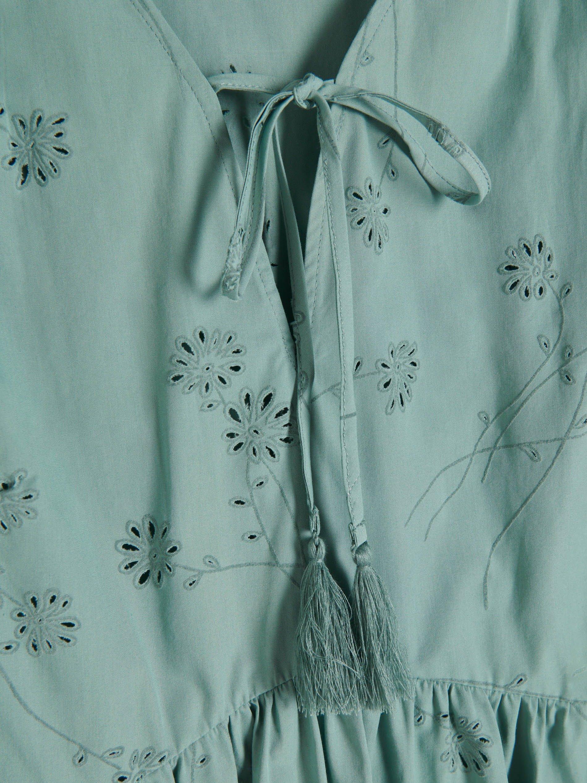 Green Openwork Pattern Dress, , large image number 3
